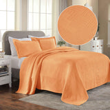 Lightweight Cotton Bedspread Sets 3-Piece Geometric Fret Jacquard Matelassé Scalloped - Bedspread by Superior Brand