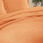 Lightweight Cotton Bedspread Sets 3-Piece Geometric Fret Jacquard Matelassé Scalloped - Bedspread by Superior Brand