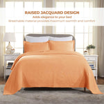 Lightweight Cotton Bedspread Sets 3-Piece Geometric Fret Jacquard Matelassé Scalloped - Bedspread by Superior Brand