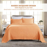 Lightweight Cotton Bedspread Sets 3-Piece Geometric Fret Jacquard Matelassé Scalloped - Bedspread by Superior Brand