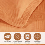 Lightweight Cotton Bedspread Sets 3-Piece Geometric Fret Jacquard Matelassé Scalloped - Bedspread by Superior Brand