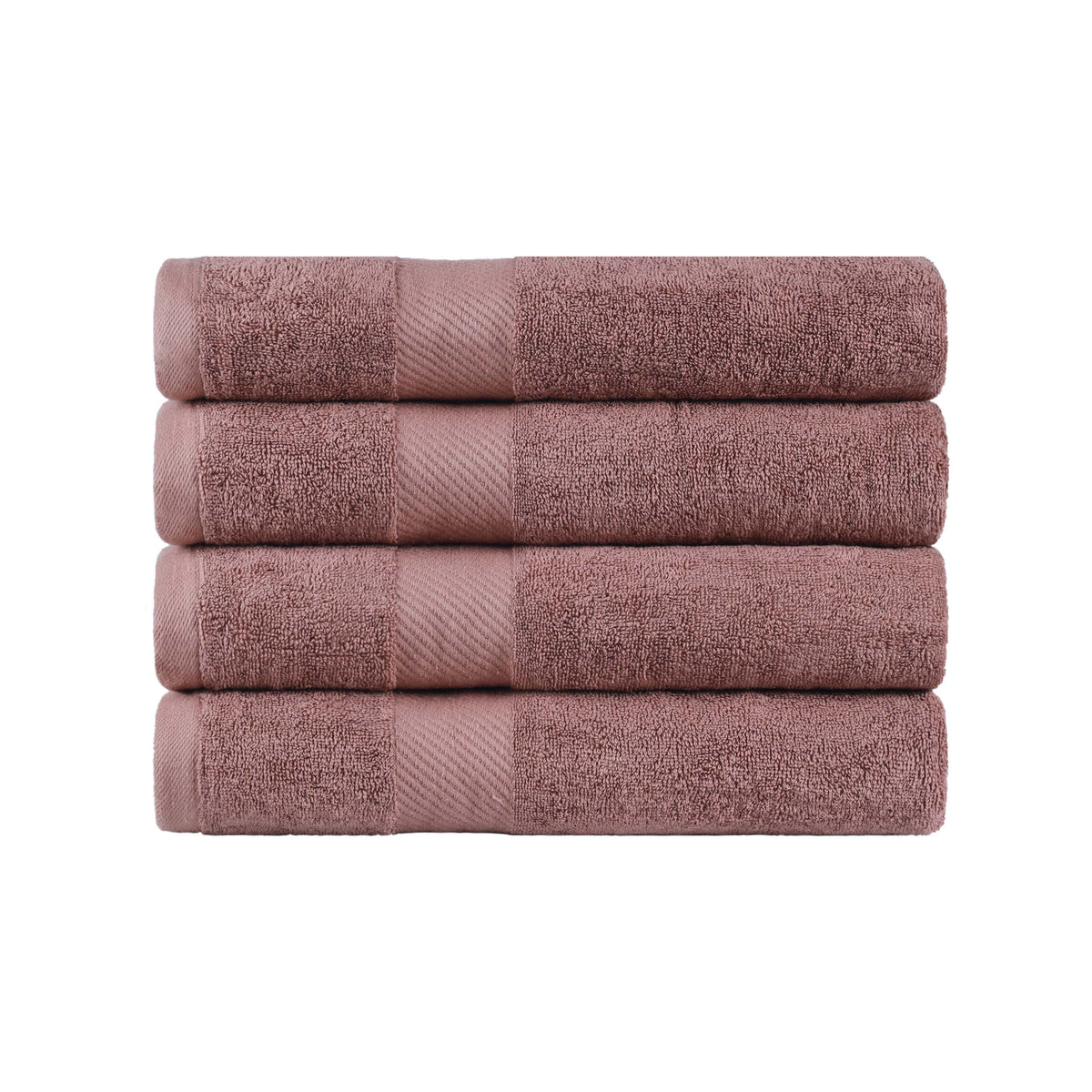 Egyptian Cotton Dobby Border Medium Weight 4 Piece Bath Towel Set