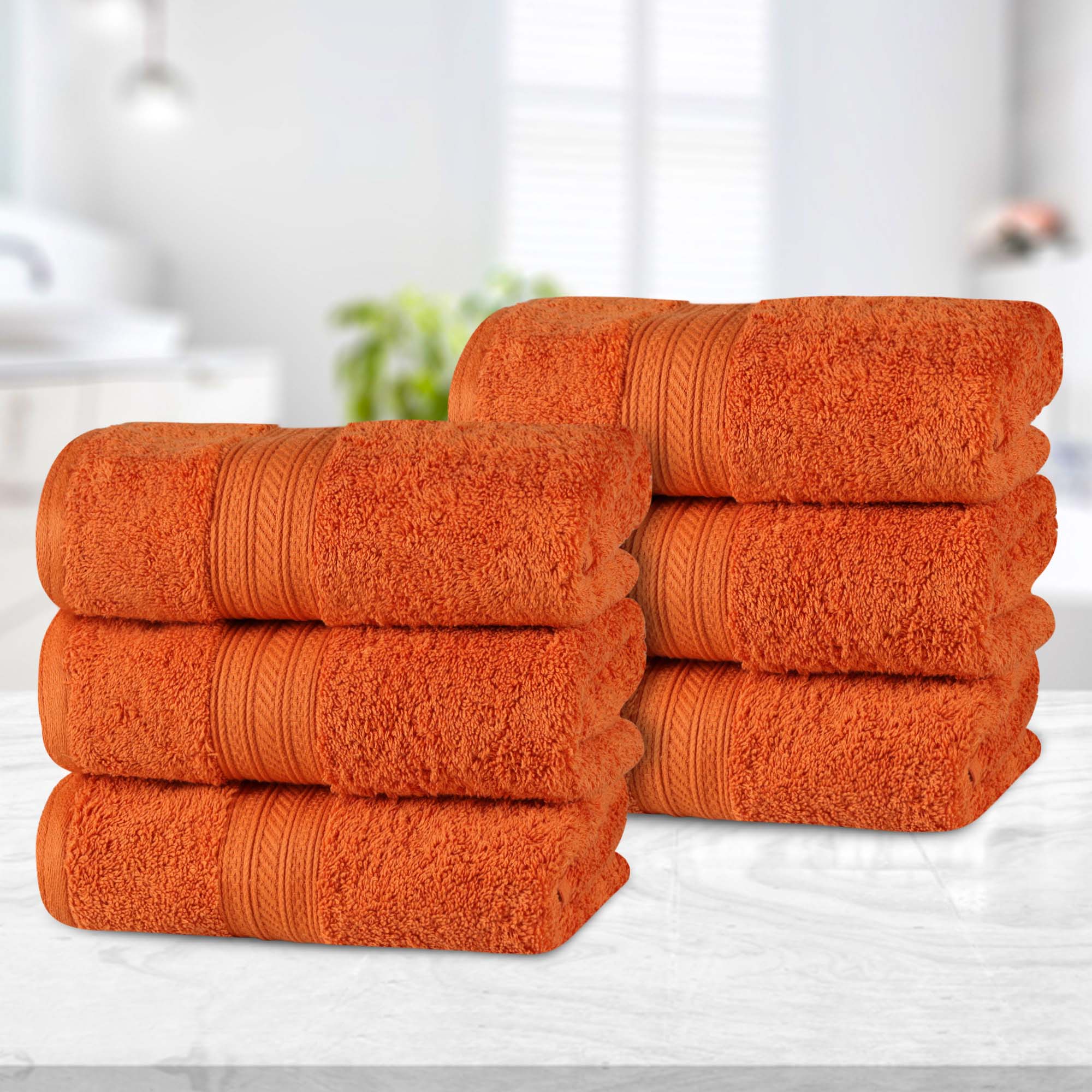 Cotton Terry Hand Towel Set 6-Piece - Atlas - Hand Towel Set by Superior Brand