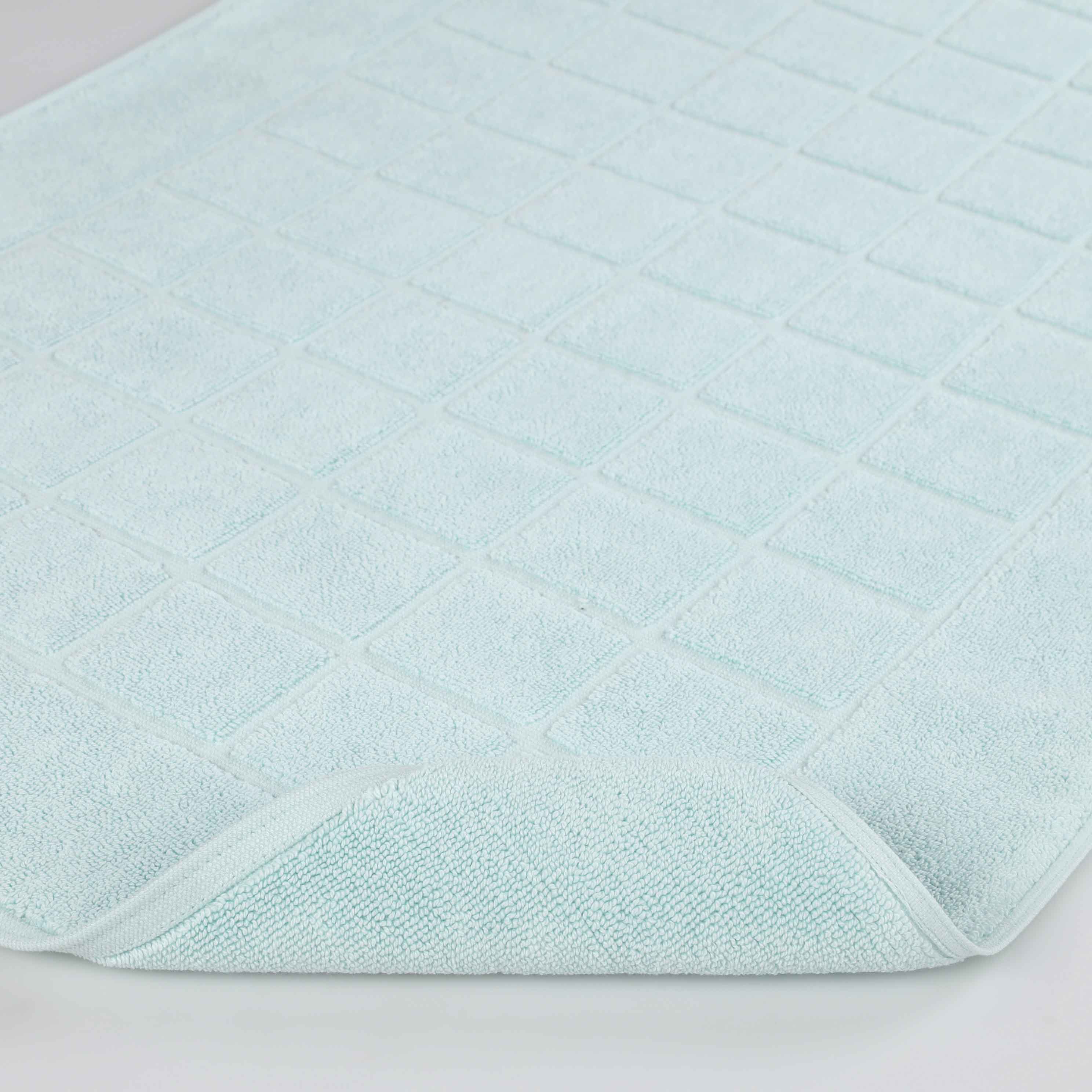 Nora Cotton Solid Absorbent Thick Checkered Washable Bath Mat Set of 2 - Bath Mats by Superior Brand