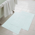 Nora Cotton Solid Absorbent Thick Checkered Washable Bath Mat Set of 2 - Bath Mats by Superior Brand