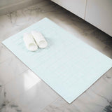 Nora Cotton Solid Absorbent Thick Checkered Washable Bath Mat Set of 2 - Bath Mats by Superior Brand