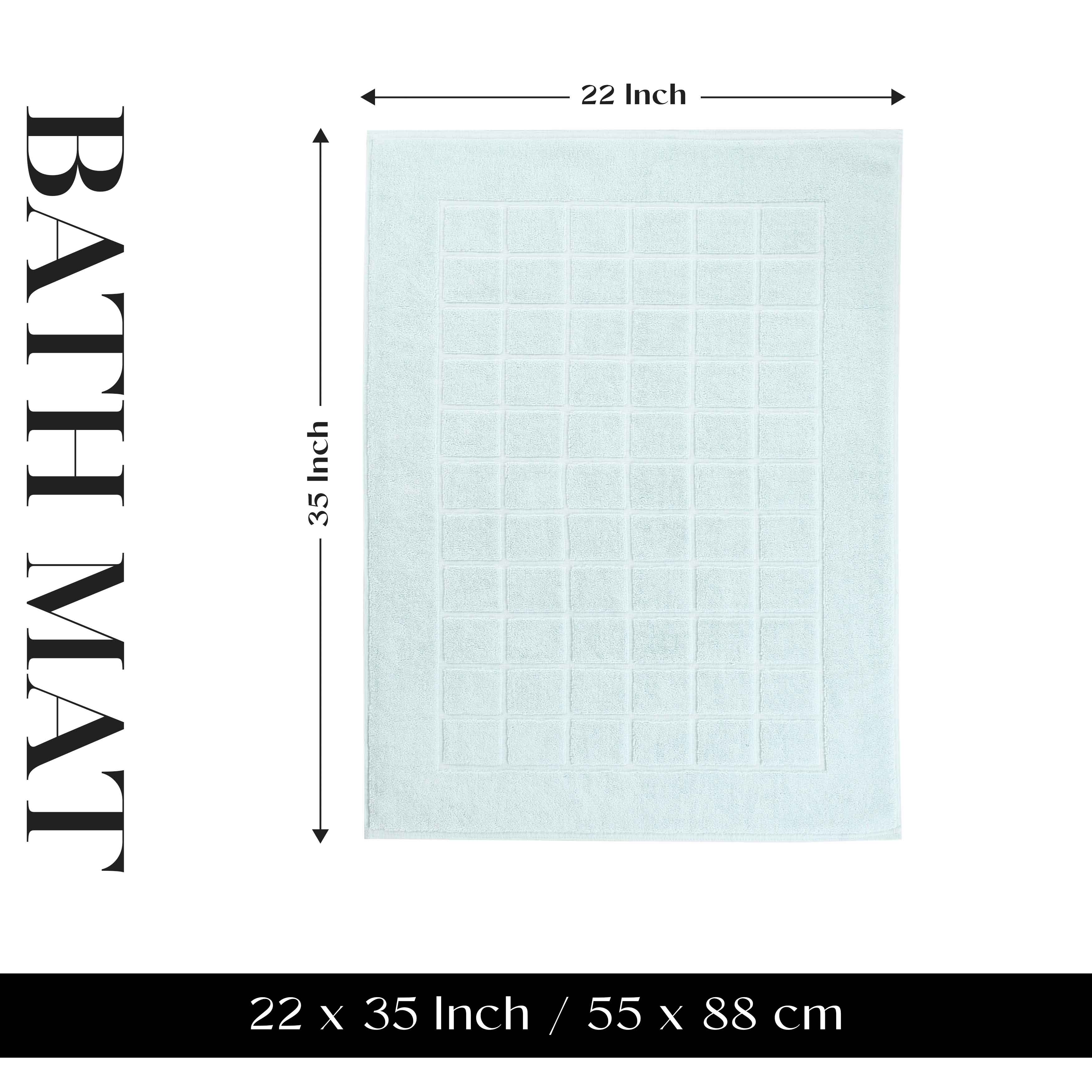 Nora Cotton Solid Absorbent Thick Checkered Washable Bath Mat Set of 2 - Bath Mats by Superior Brand