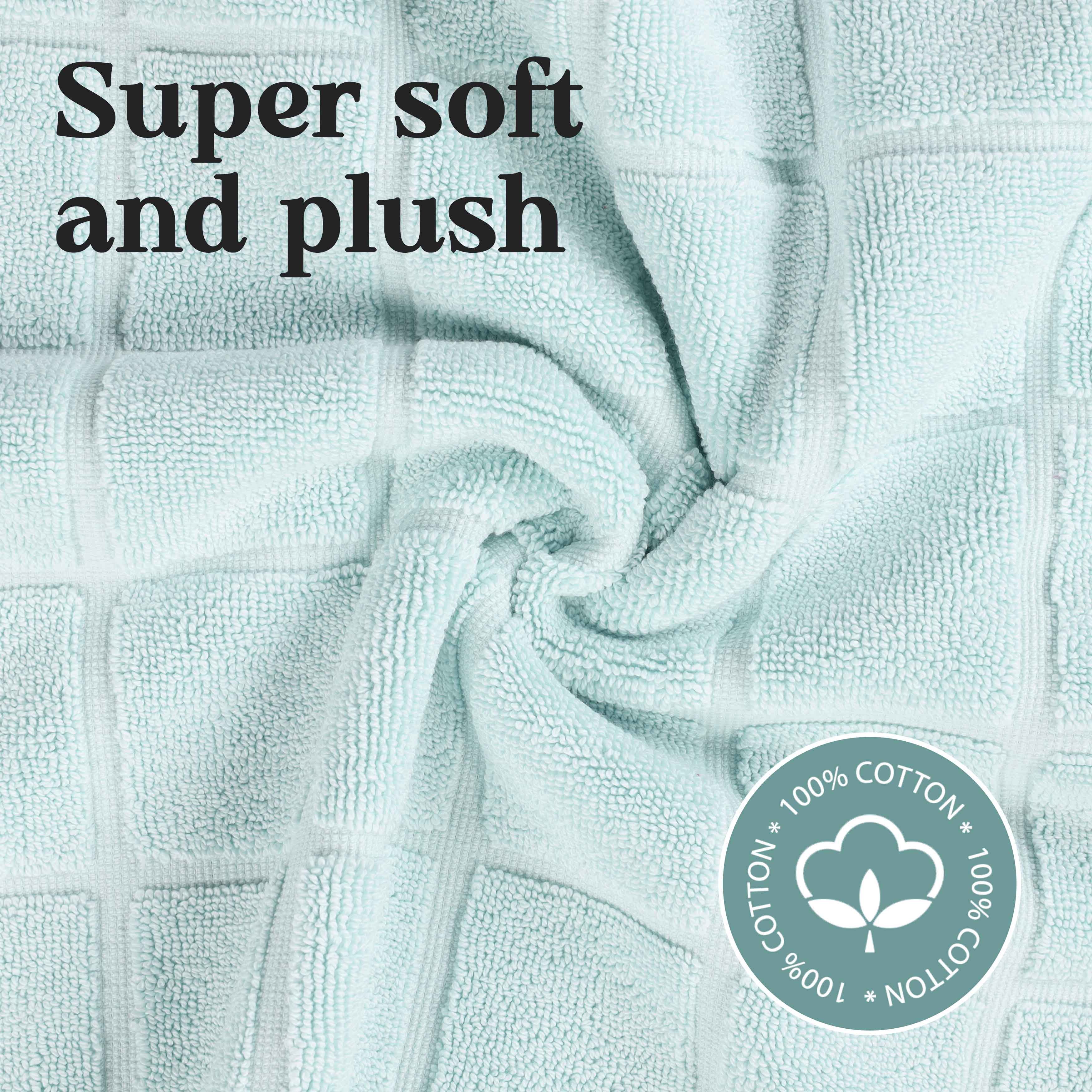 Nora Cotton Solid Absorbent Thick Checkered Washable Bath Mat Set of 2 - Bath Mats by Superior Brand