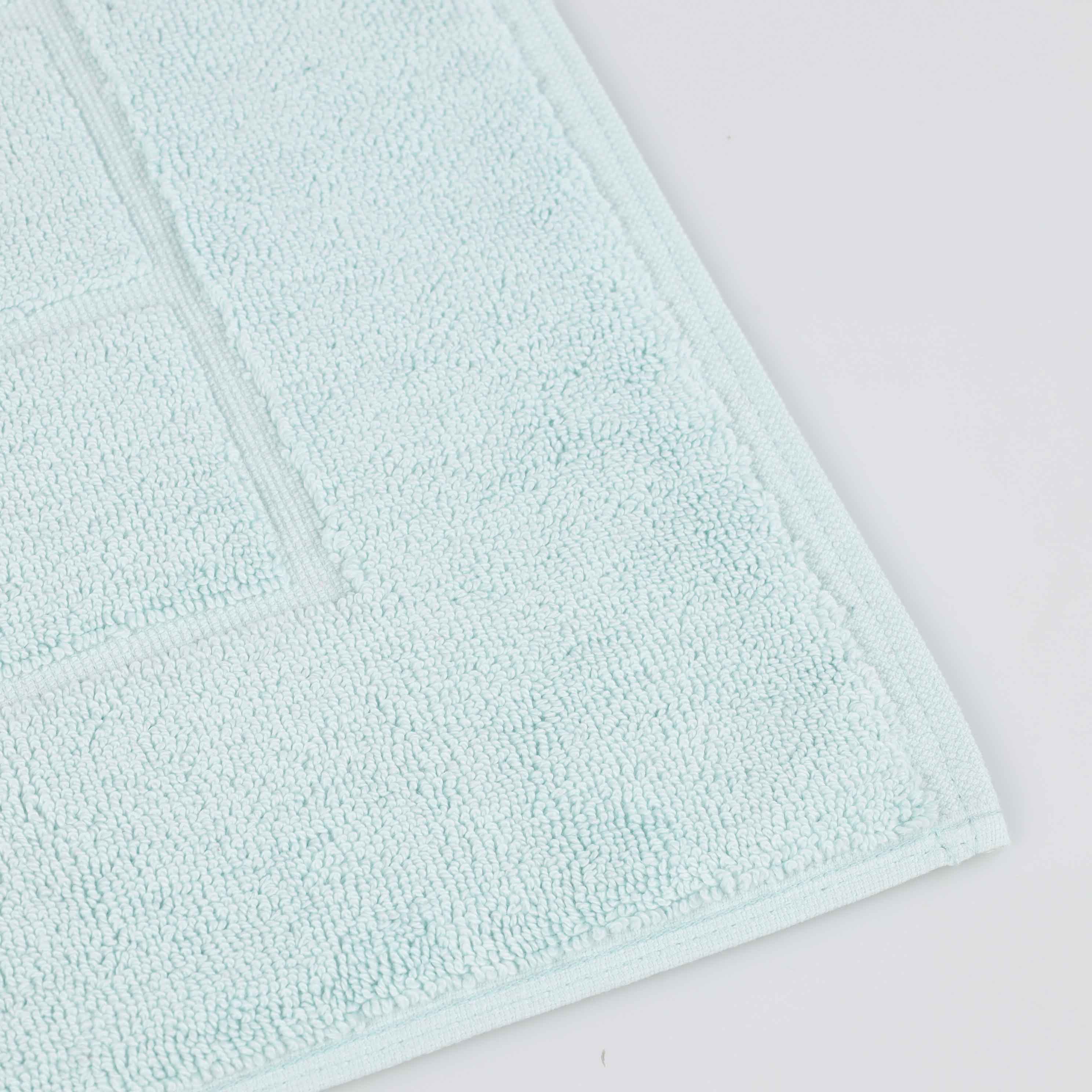 Nora Cotton Solid Absorbent Thick Checkered Washable Bath Mat Set of 2 - Bath Mats by Superior Brand