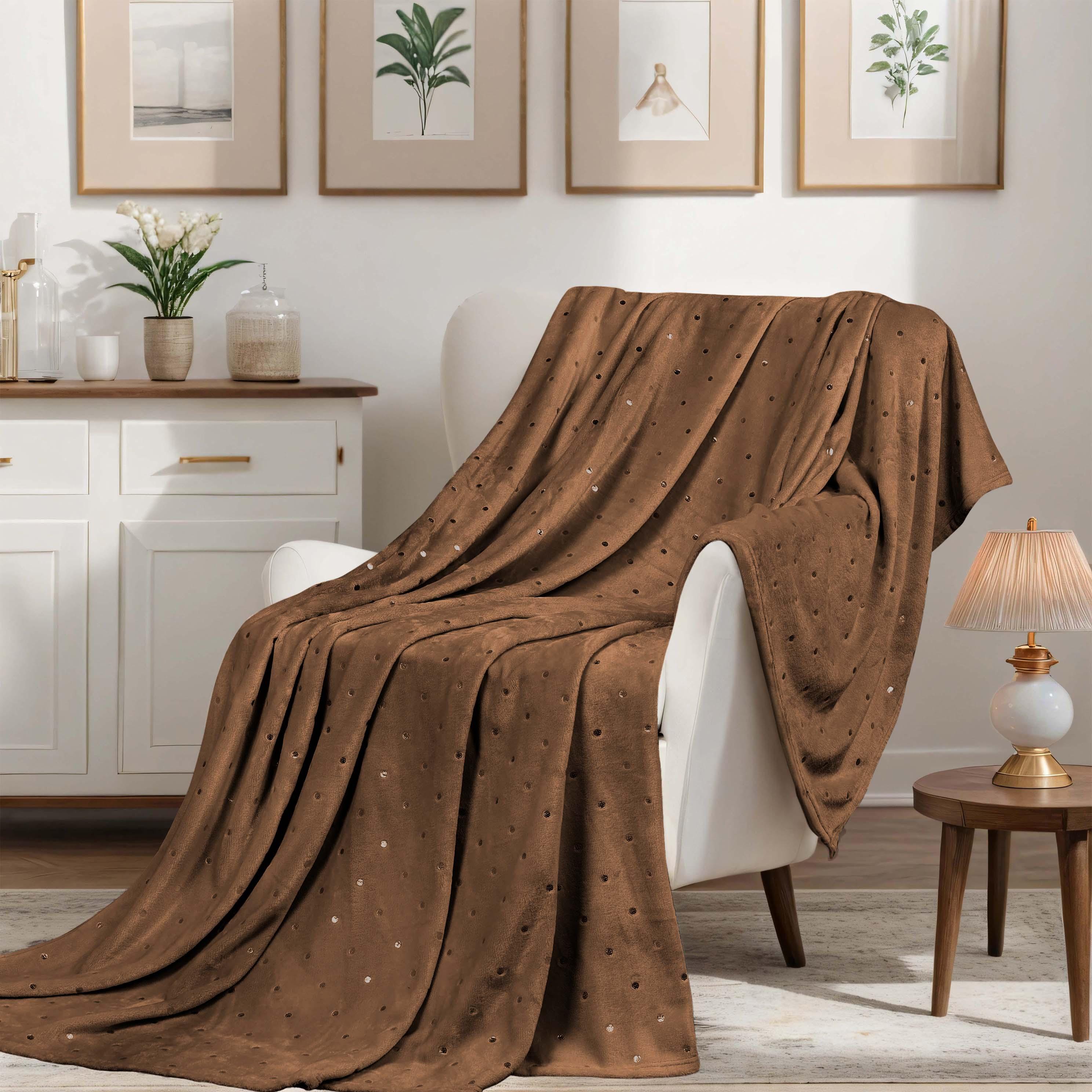 Fleece Plush Medium Weight Fluffy Soft Decorative Polka Dot Blanket - Blanket by Superior Brand