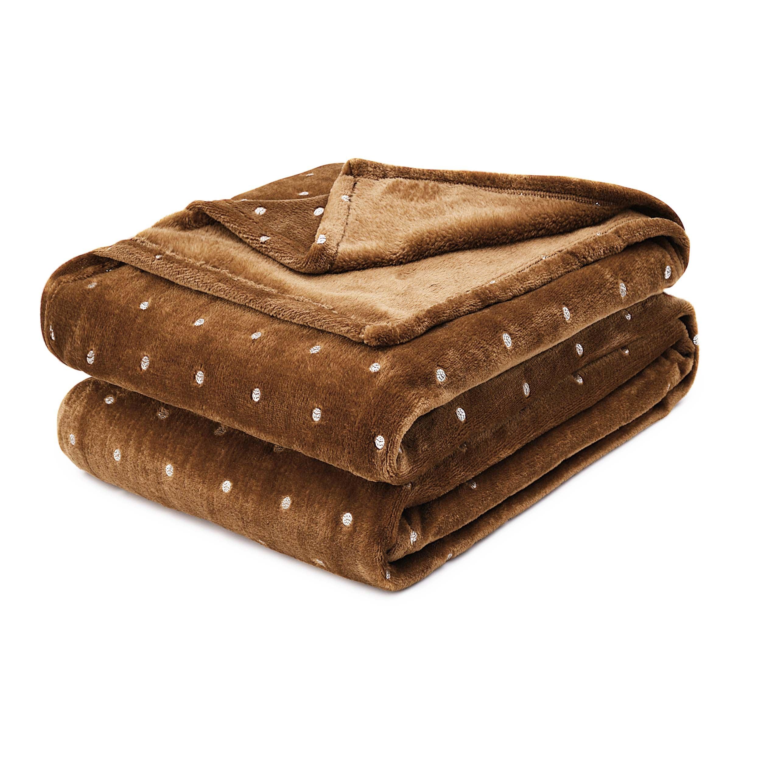 Fleece Plush Medium Weight Fluffy Soft Decorative Polka Dot Blanket - Blanket by Superior Brand