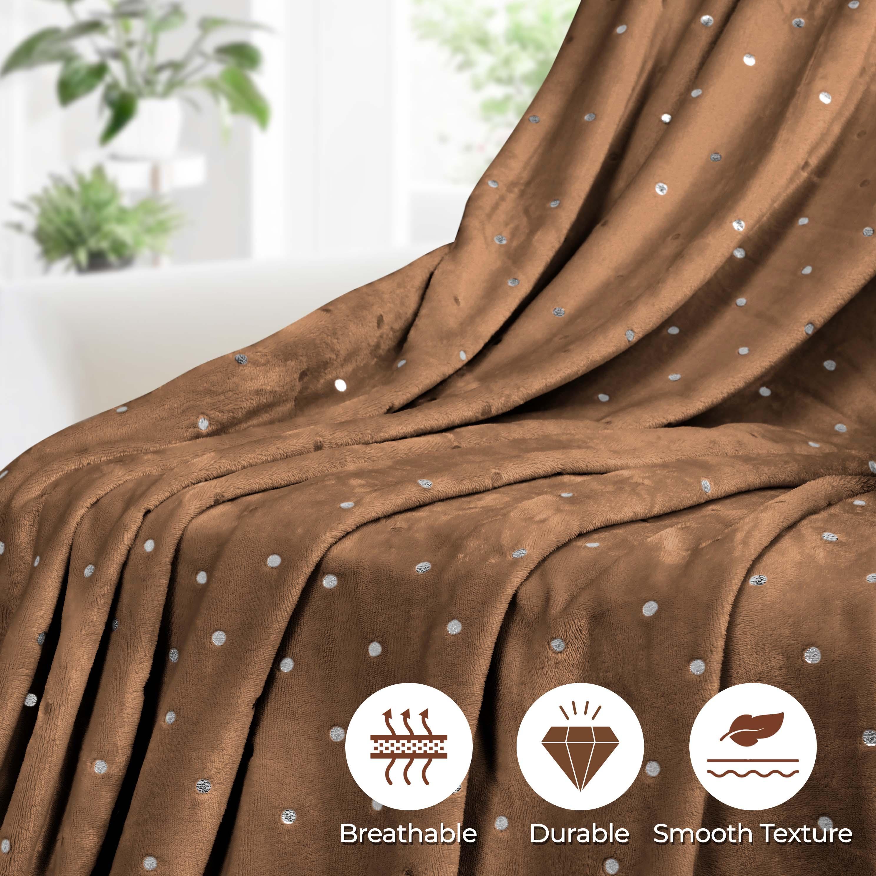 Fleece Plush Medium Weight Fluffy Soft Decorative Polka Dot Blanket - Blanket by Superior Brand