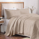 Lightweight Cotton Bedspread Sets 3-Piece Serenity Wedding Ring Jacquard Matelassé - Bedspread by Superior Brand