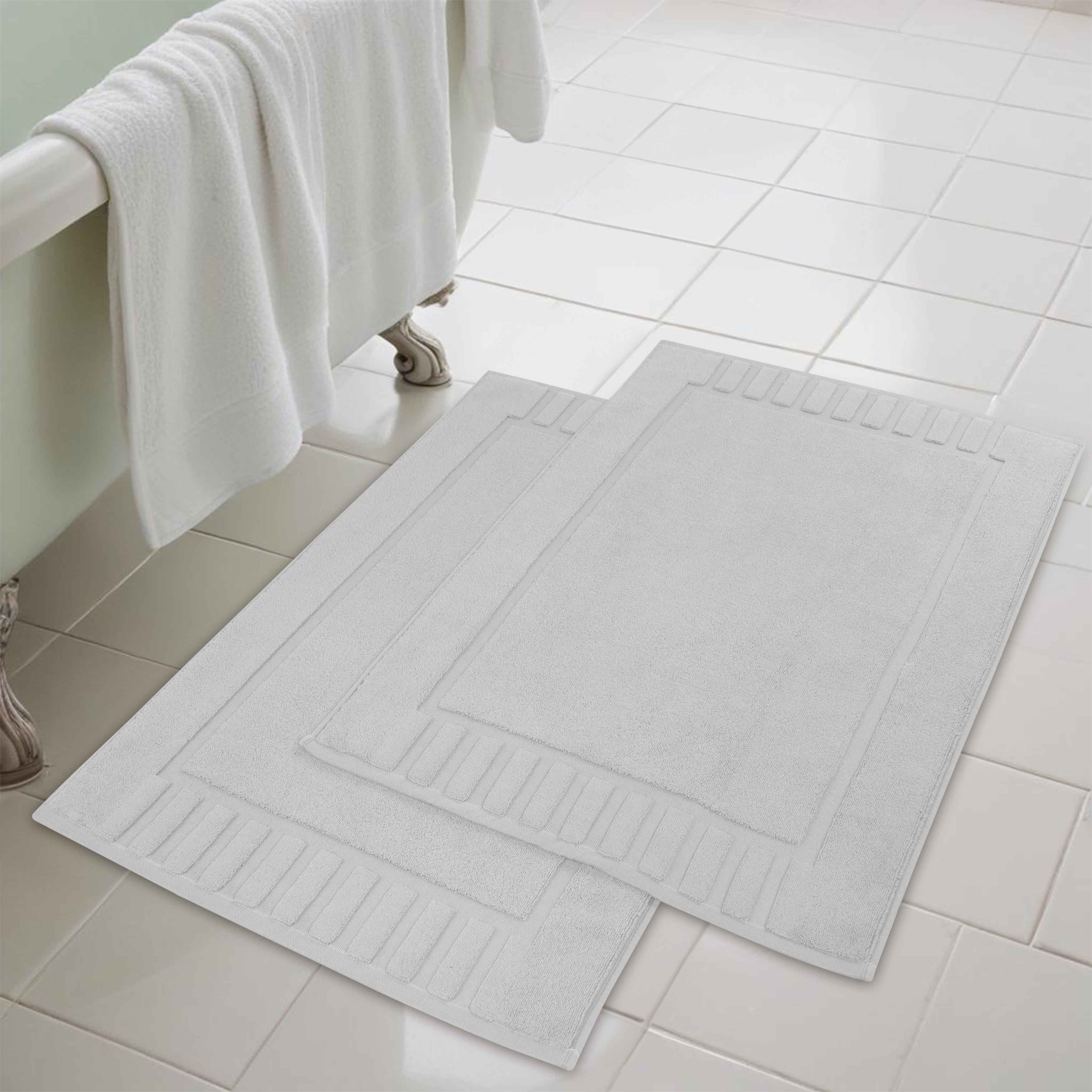 Leo Cotton Solid Modern Absorbent Heavy Washable Bath Mat Set of 2 - Bath Mats by Superior Brand