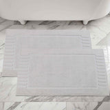 Leo Cotton Solid Modern Absorbent Heavy Washable Bath Mat Set of 2 - Bath Mats by Superior Brand