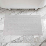 Nora Cotton Solid Absorbent Thick Checkered Washable Bath Mat Set of 2 - Bath Mats by Superior Brand