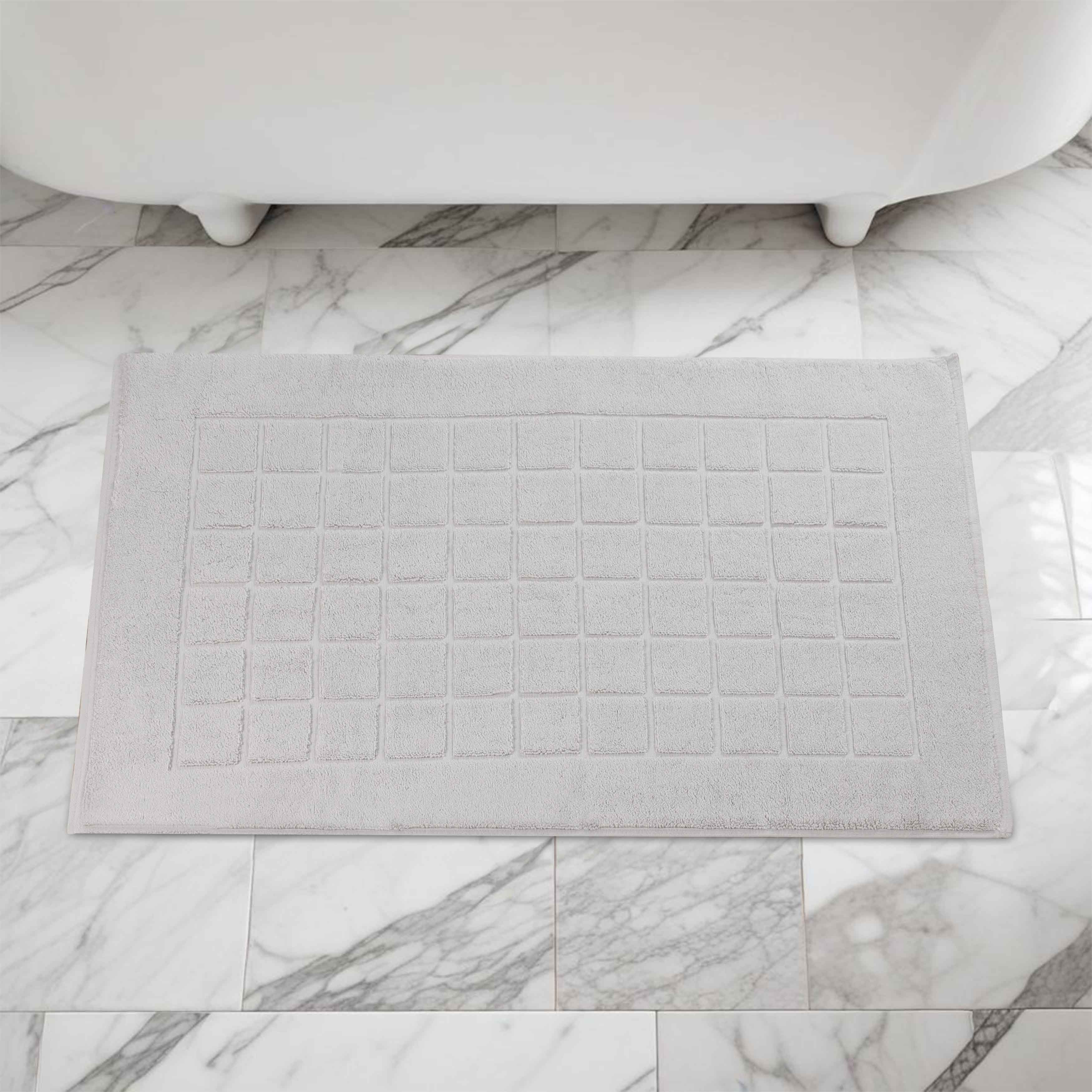 Nora Cotton Solid Absorbent Thick Checkered Washable Bath Mat Set of 2 - Bath Mats by Superior Brand