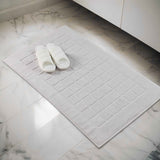 Nora Cotton Solid Absorbent Thick Checkered Washable Bath Mat Set of 2 - Bath Mats by Superior Brand