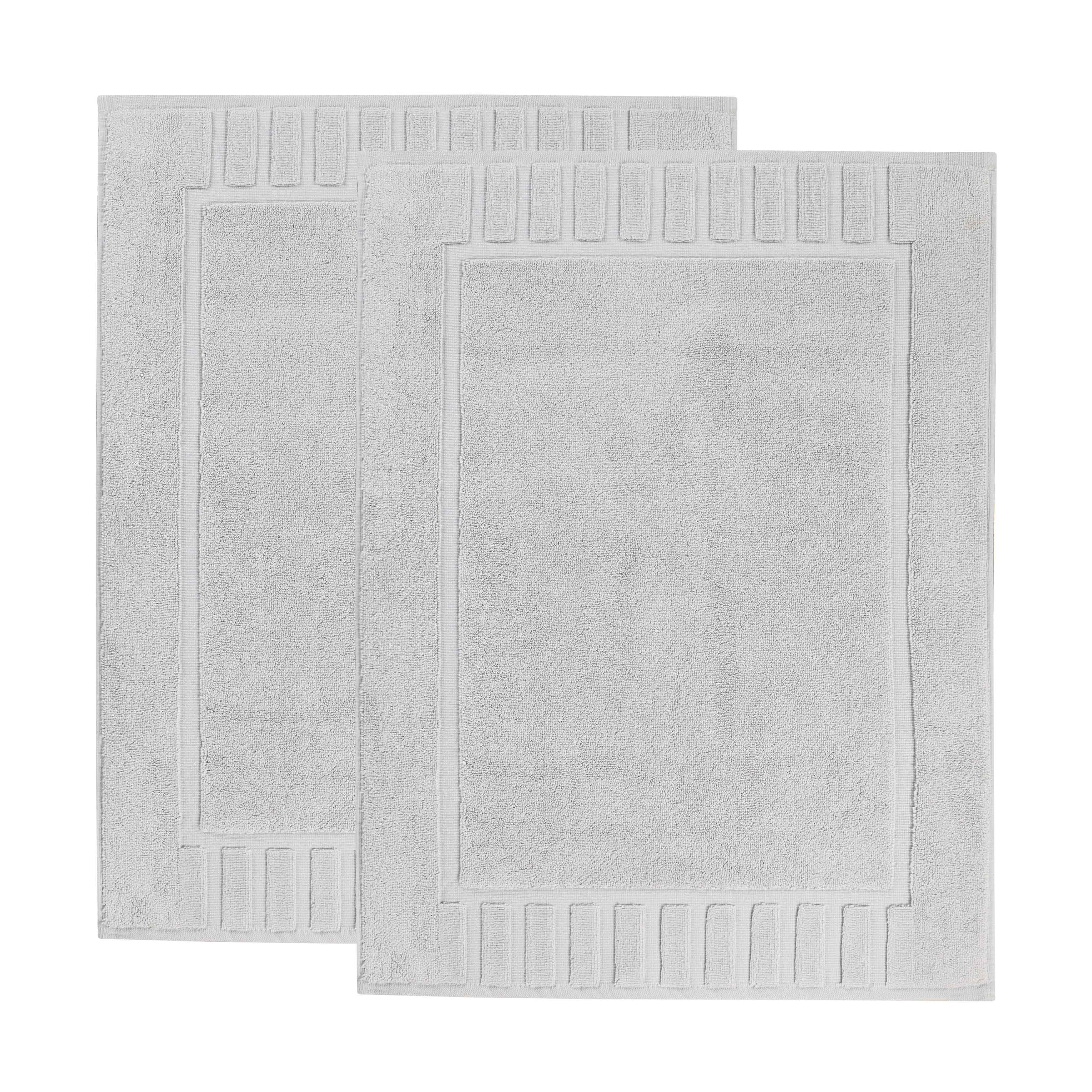 Leo Cotton Solid Modern Absorbent Heavy Washable Bath Mat Set of 2 - Bath Mats by Superior Brand