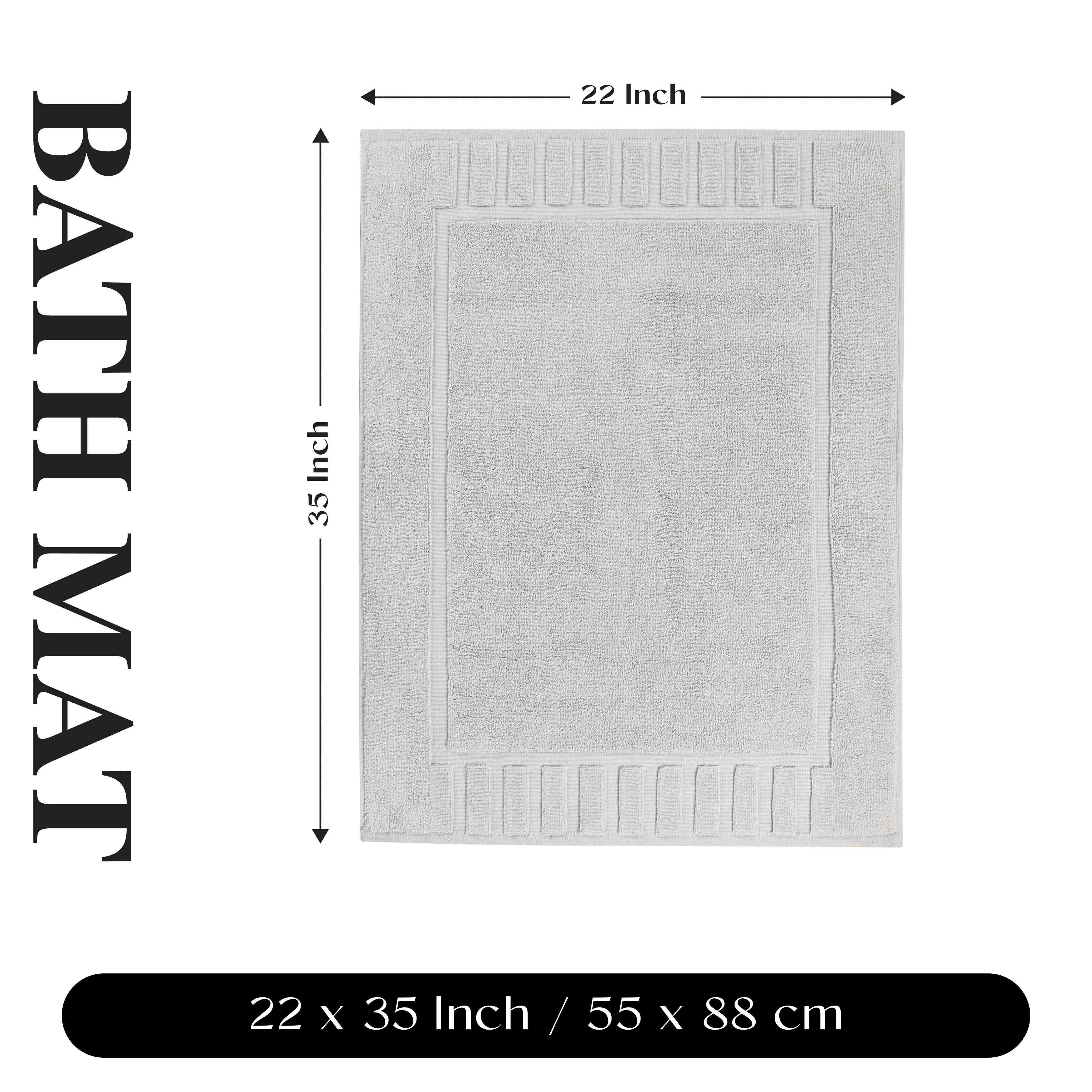 Leo Cotton Solid Modern Absorbent Heavy Washable Bath Mat Set of 2 - Bath Mats by Superior Brand