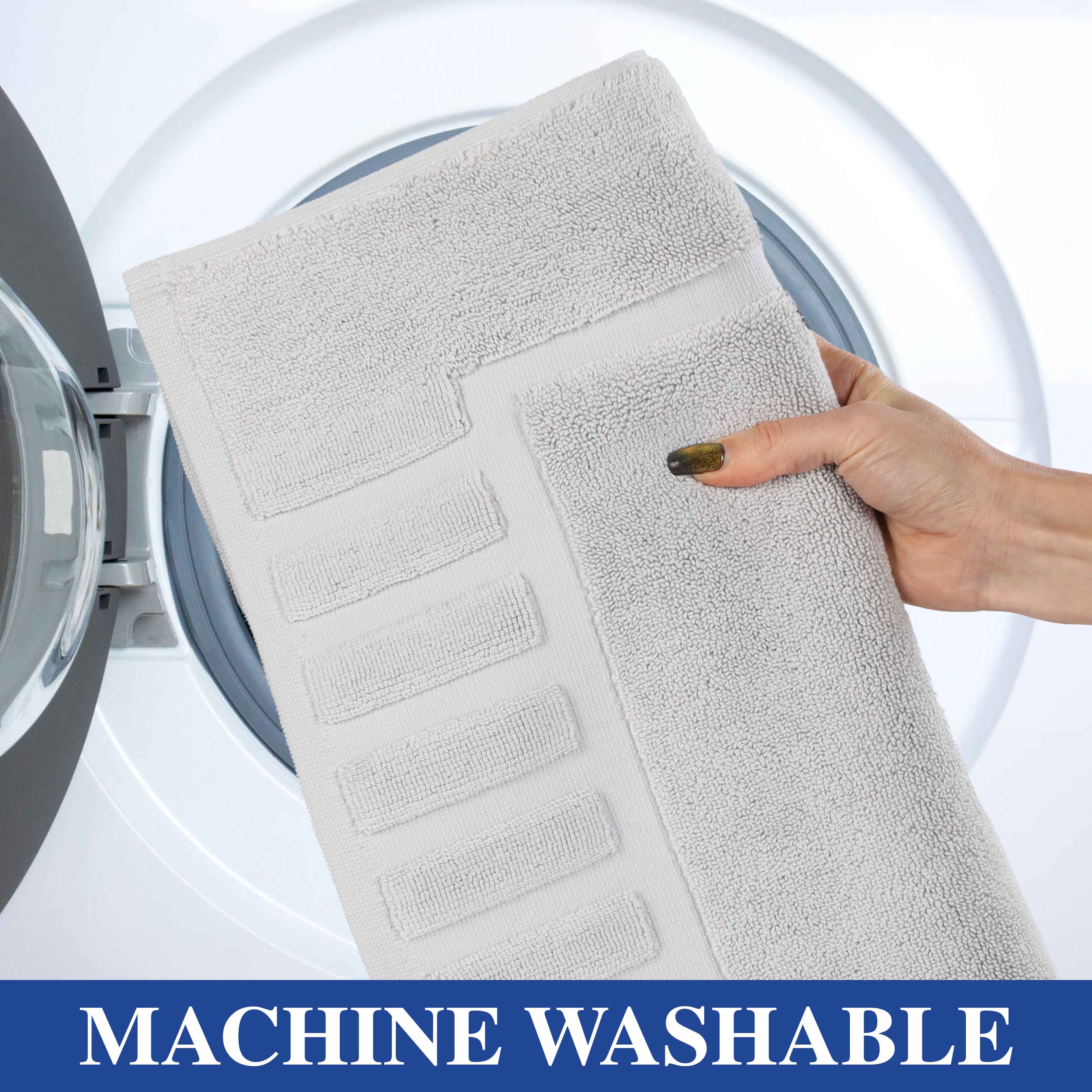 Leo Cotton Solid Modern Absorbent Heavy Washable Bath Mat Set of 2 - Bath Mats by Superior Brand