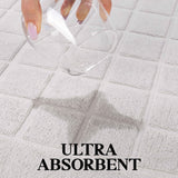 Nora Cotton Solid Absorbent Thick Checkered Washable Bath Mat Set of 2 - Bath Mats by Superior Brand