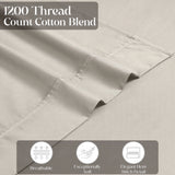 1200 Thread Count Cotton Rich Bed Sheet Set Solid Deep Pocket - Sheet Set by Superior Brand