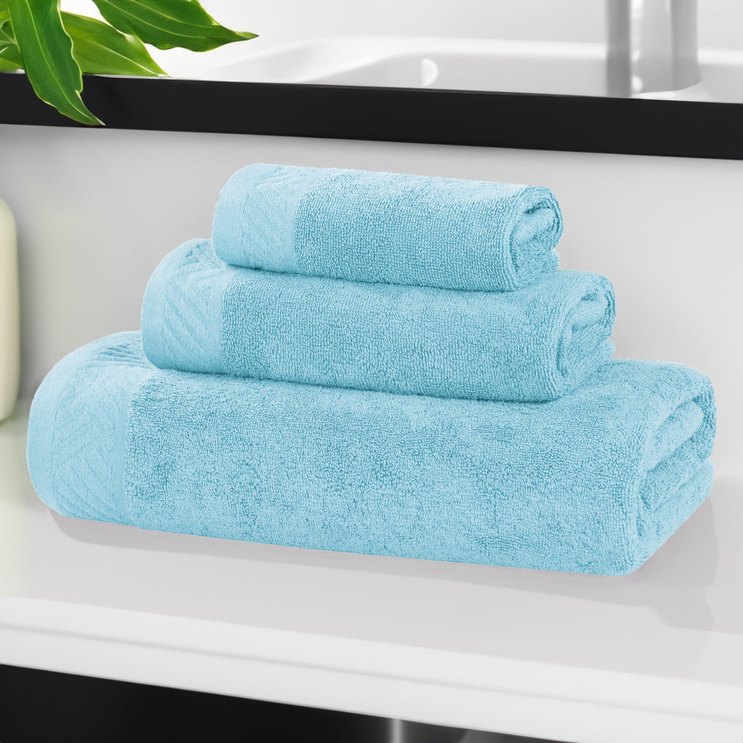 Egyptian Cotton Basketweave Solid Towel Set 3 Piece - Egyptian Cotton Towel Set by Superior Brand
