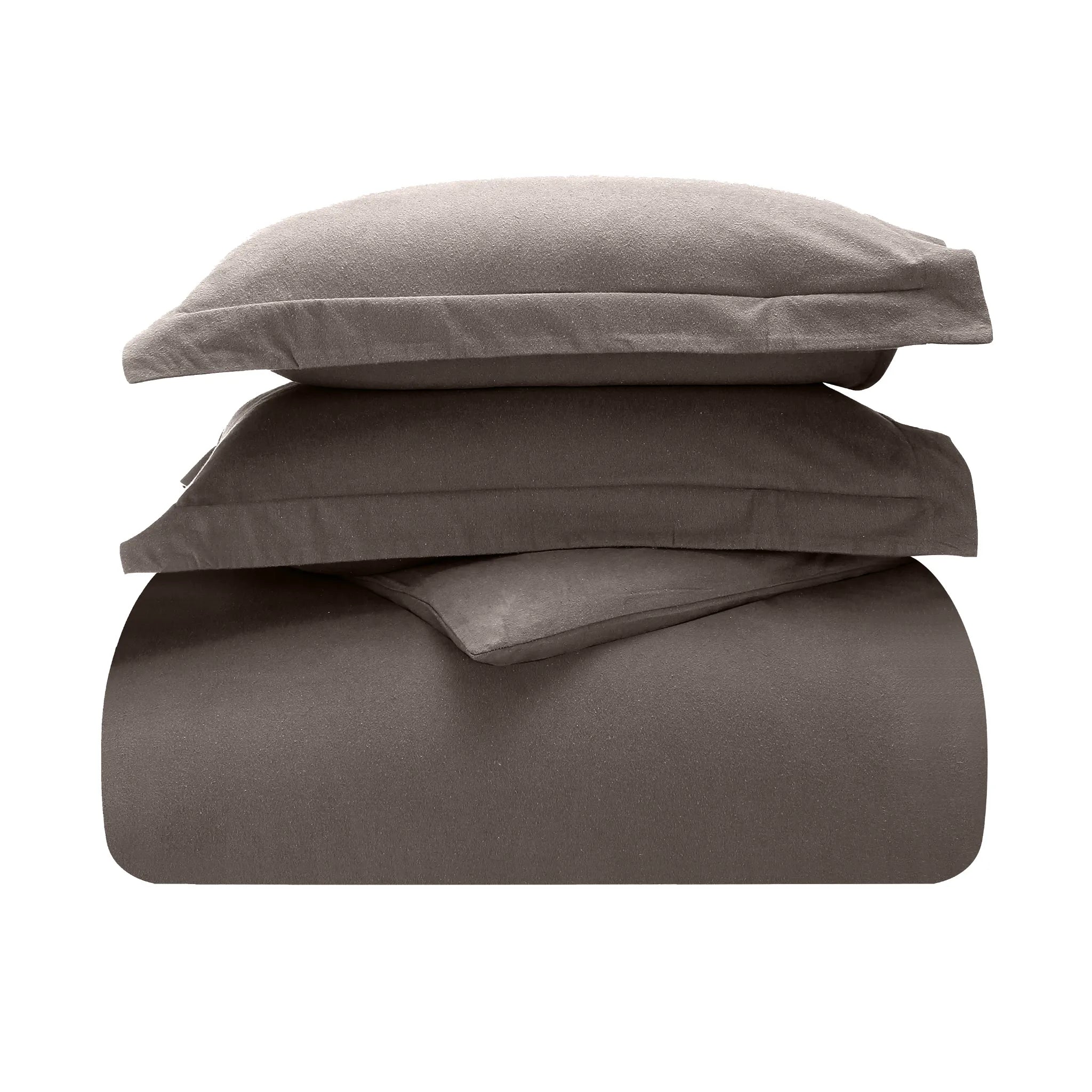 Flannel Cotton Modern Solid Fuzzy Duvet Cover Set With Pillow Shams - Duvet Cover Set by Superior Brand