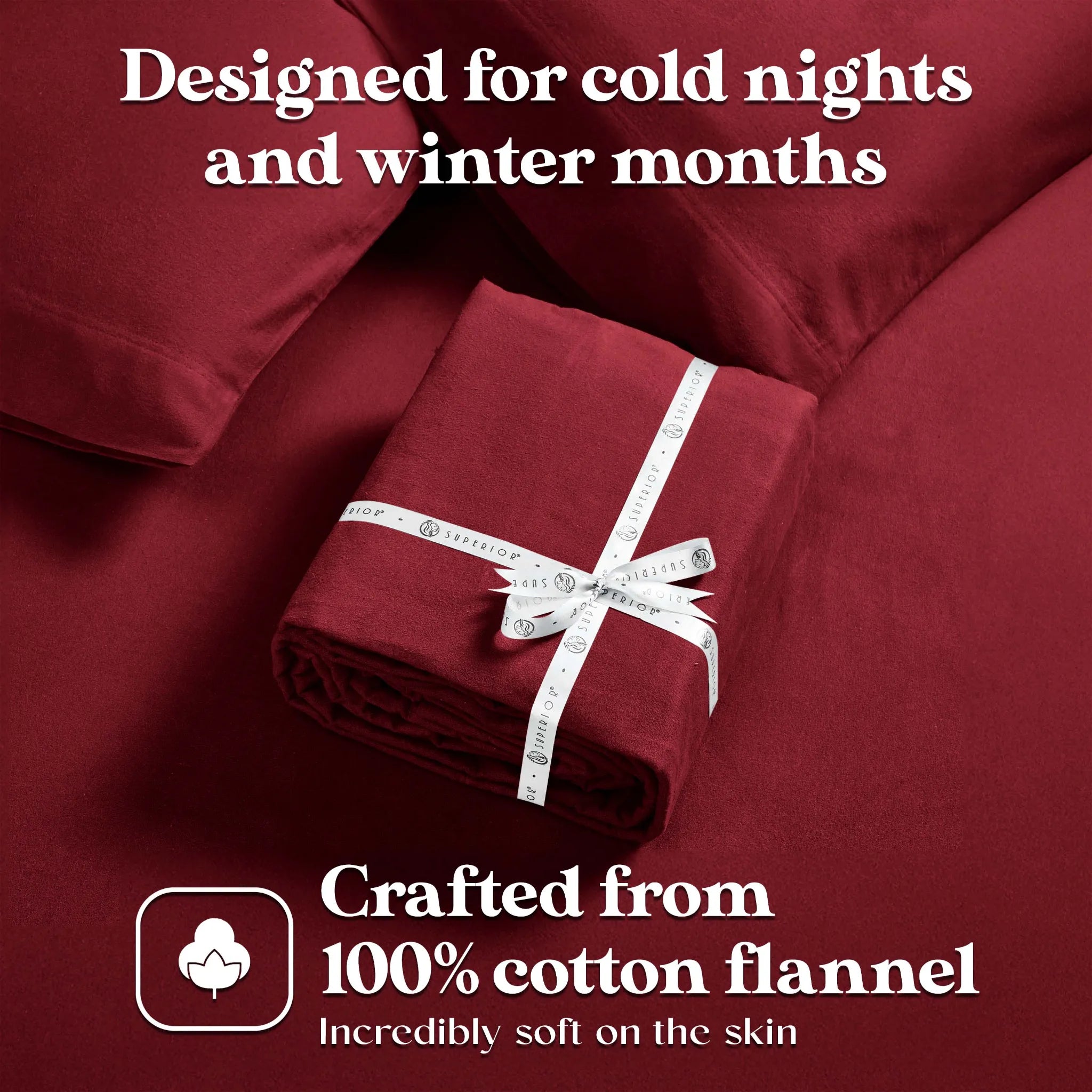 100% Cotton Flannel Solid Deep Pocket Bed Sheet Set - Sheet Set by Superior Brand