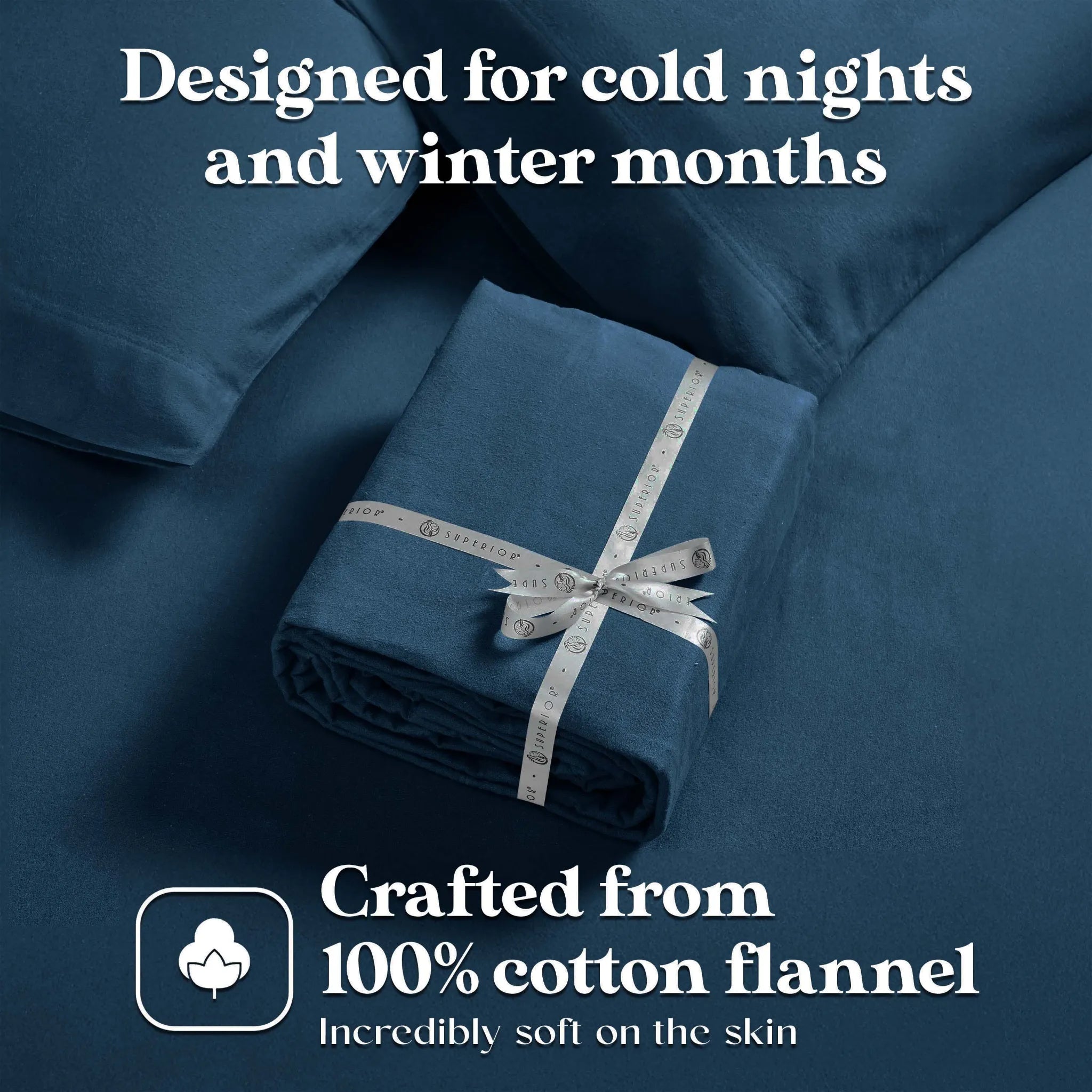 100% Cotton Flannel Solid Deep Pocket Bed Sheet Set - Sheet Set by Superior Brand