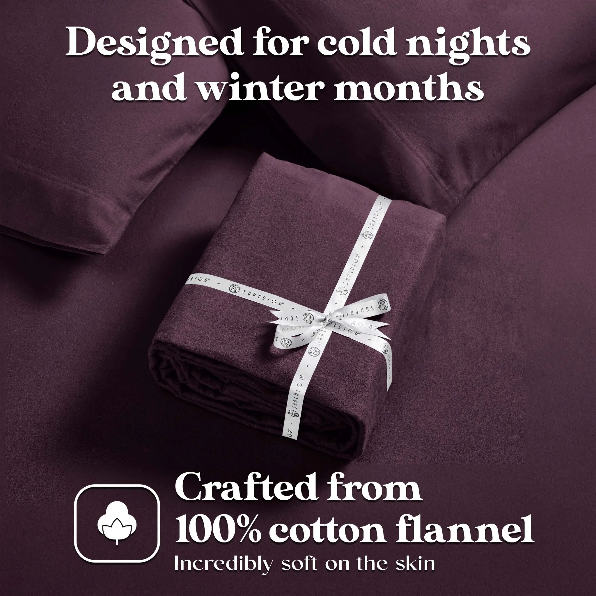 100% Cotton Flannel Solid Deep Pocket Bed Sheet Set - Sheet Set by Superior Brand