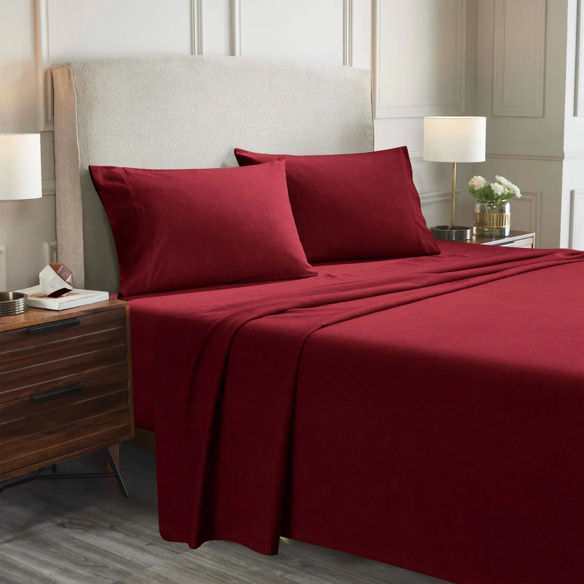100% Cotton Flannel Solid Deep Pocket Bed Sheet Set - Sheet Set by Superior Brand