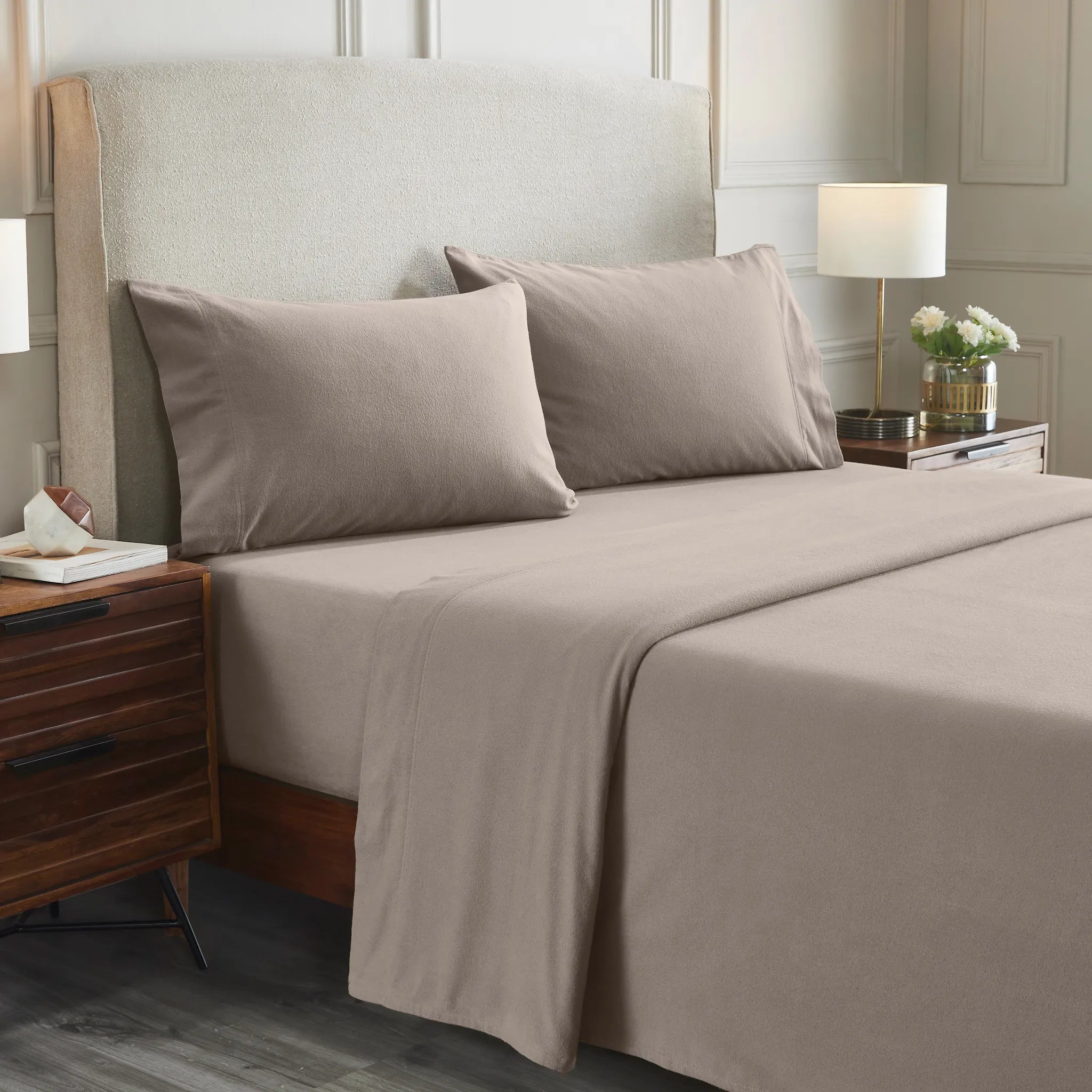 100% Cotton Flannel Solid Deep Pocket Bed Sheet Set - Sheet Set by Superior Brand