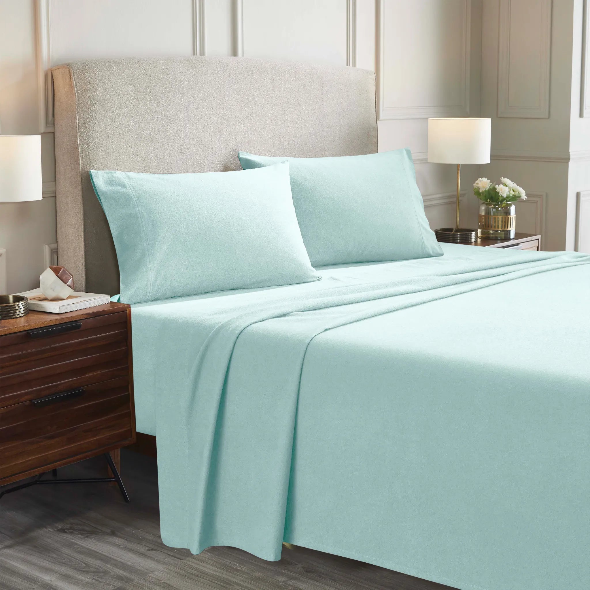 100% Cotton Flannel Solid Deep Pocket Bed Sheet Set - Sheet Set by Superior Brand