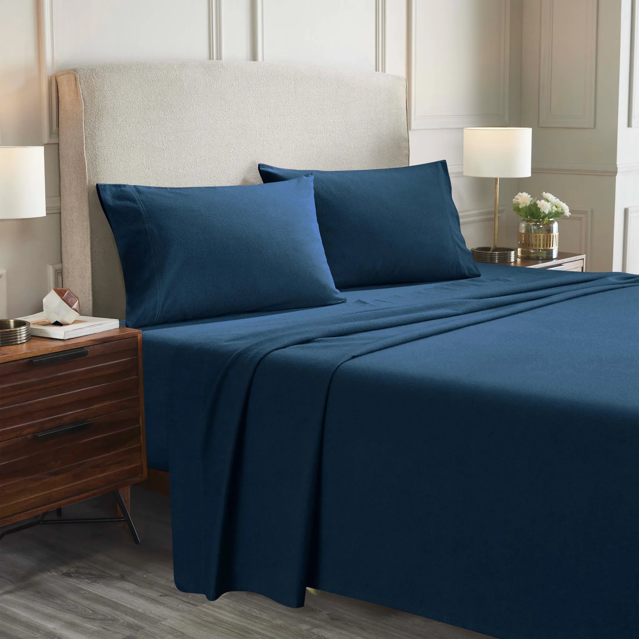 100% Cotton Flannel Solid Deep Pocket Bed Sheet Set - Sheet Set by Superior Brand