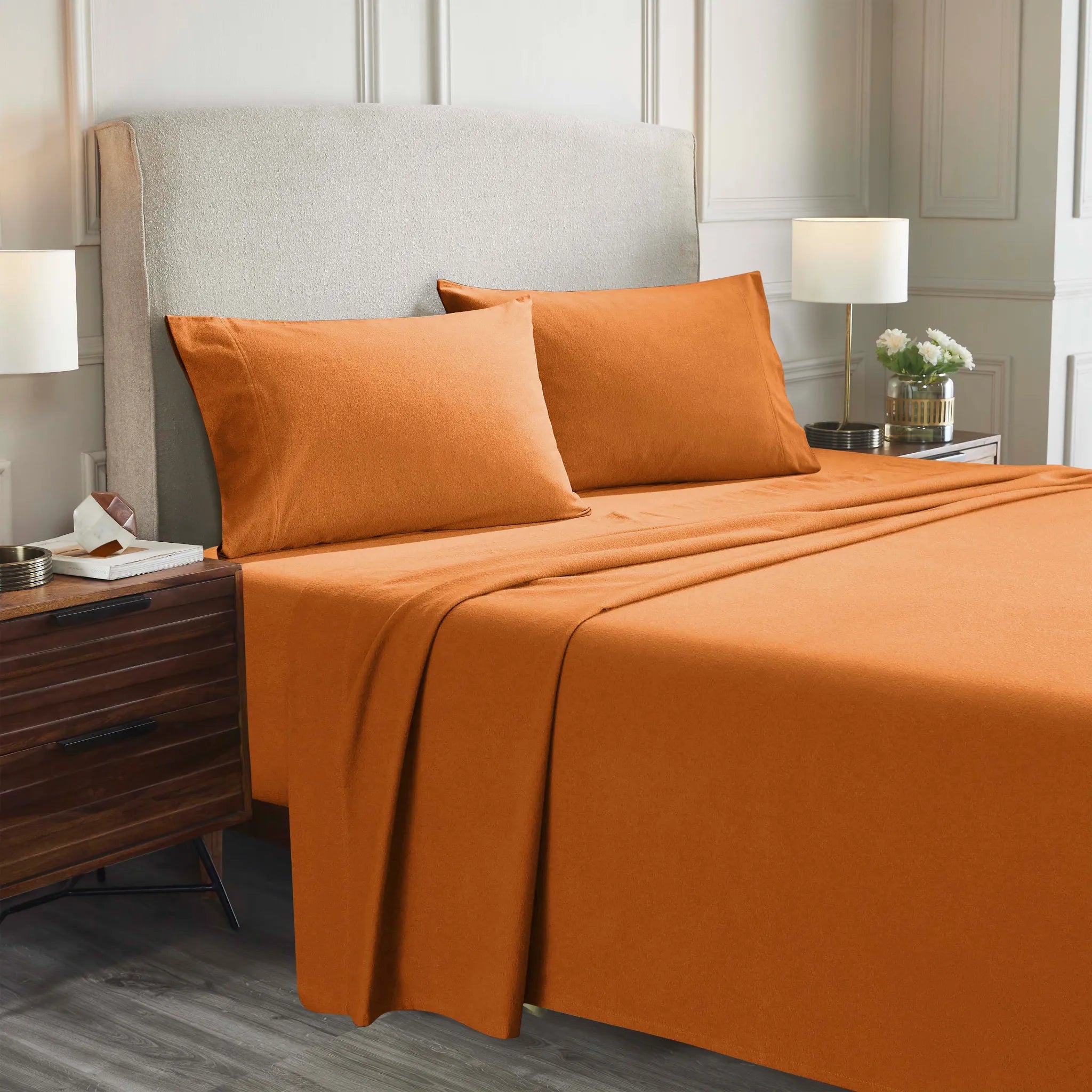 100% Cotton Flannel Solid Deep Pocket Bed Sheet Set - Sheet Set by Superior Brand