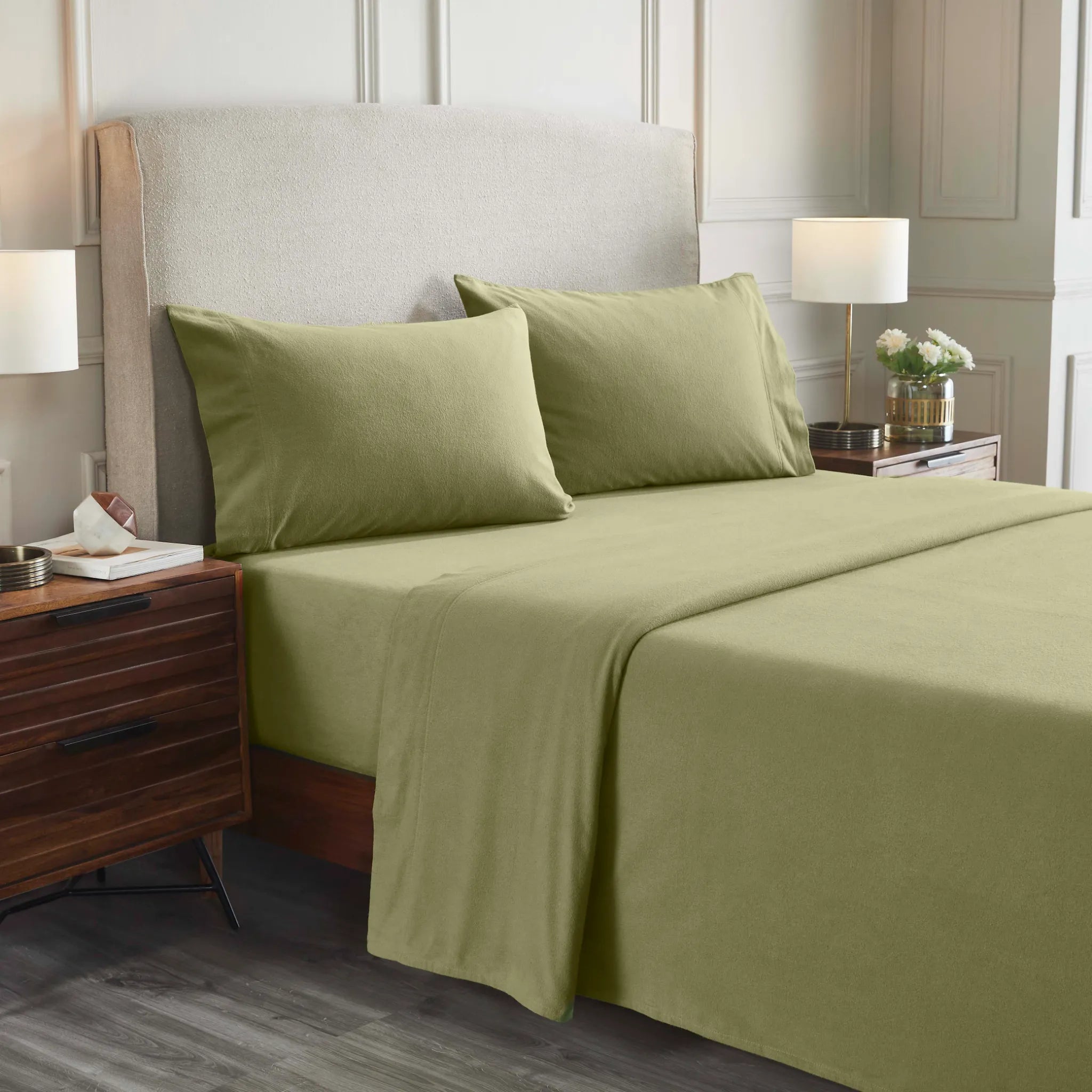 100% Cotton Flannel Solid Deep Pocket Bed Sheet Set - Sheet Set by Superior Brand