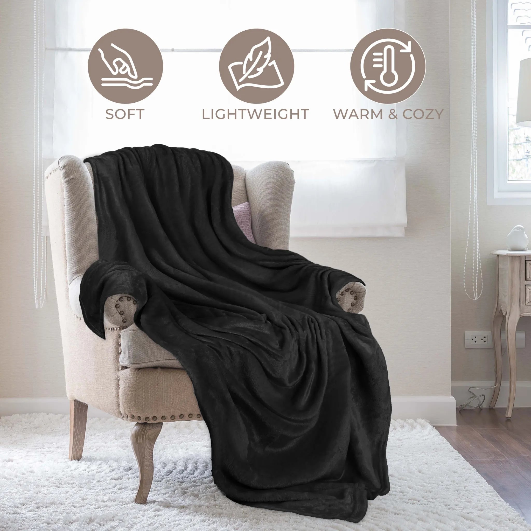 Superior Fleece Plush Medium Weight Fluffy Soft Decorative Throw - Blanket by Superior Brand