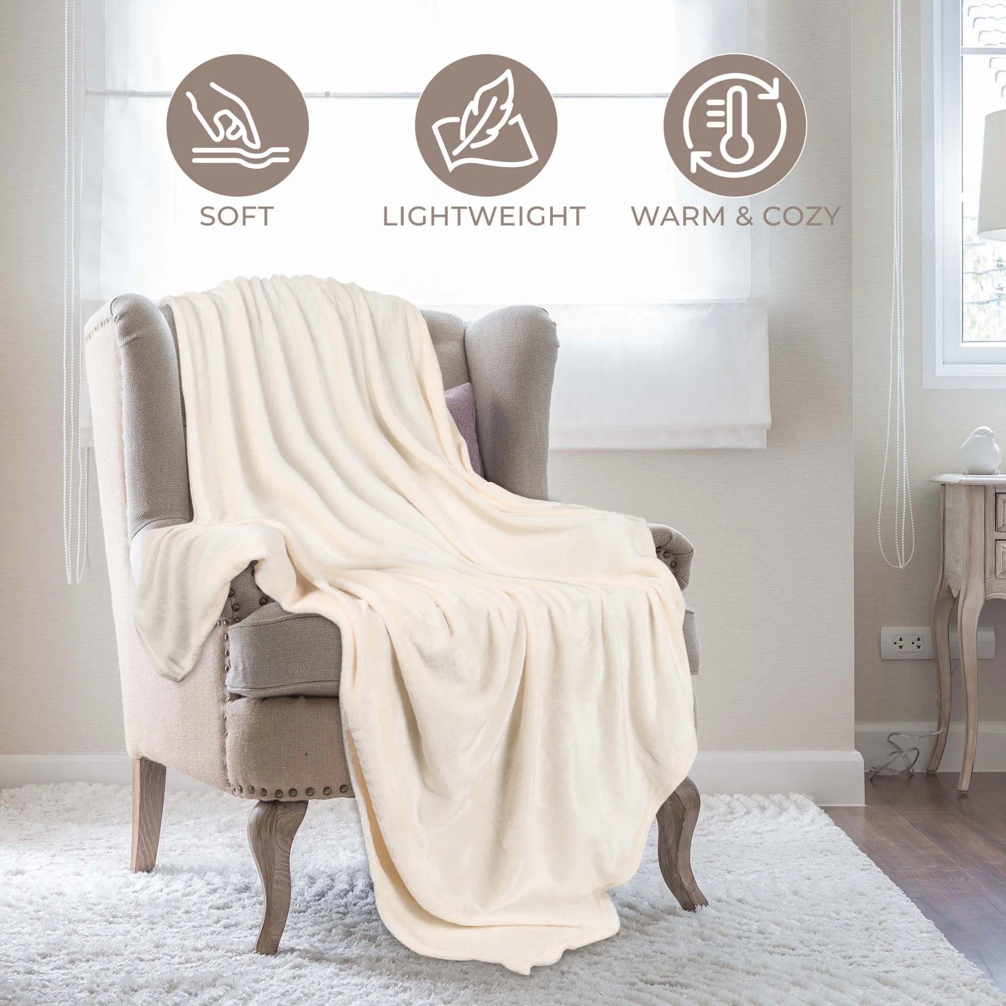 Superior Fleece Plush Medium Weight Fluffy Soft Decorative Throw - Blanket by Superior Brand