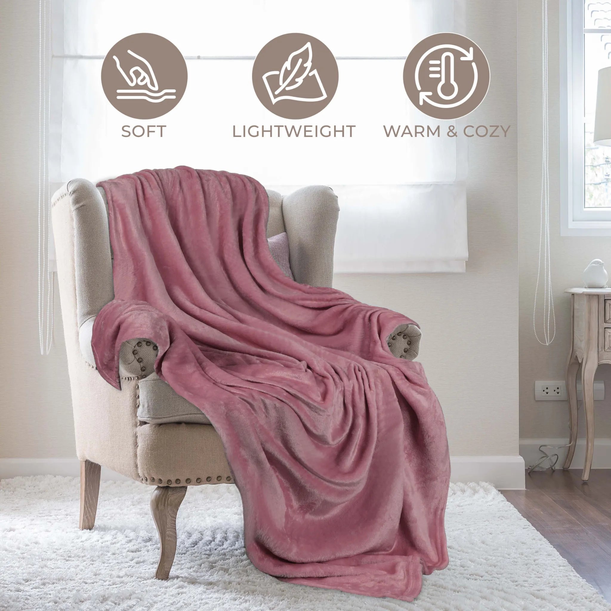 Superior Fleece Plush Medium Weight Fluffy Soft Decorative Throw - Blanket by Superior Brand