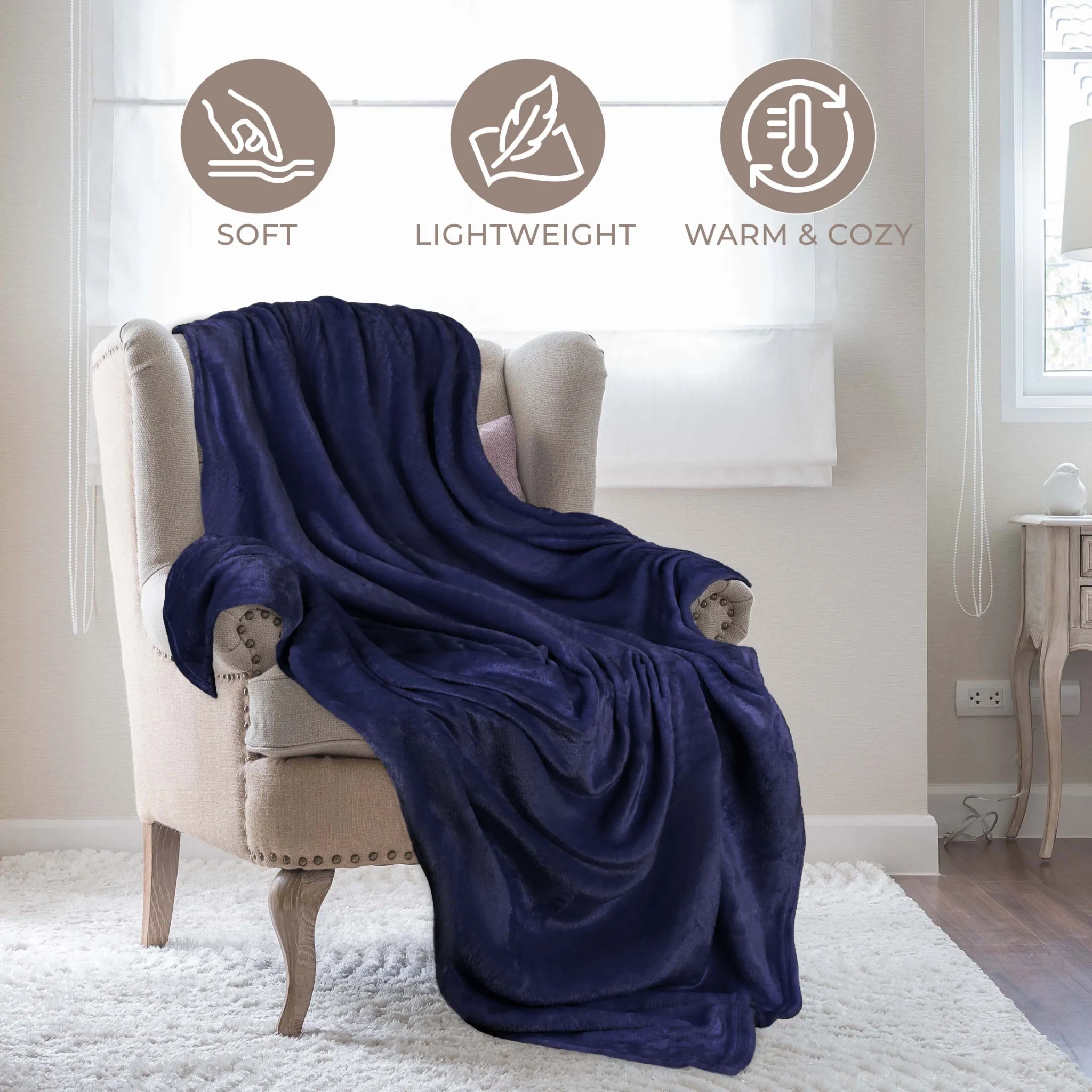 Superior Fleece Plush Medium Weight Fluffy Soft Decorative Throw - Blanket by Superior Brand