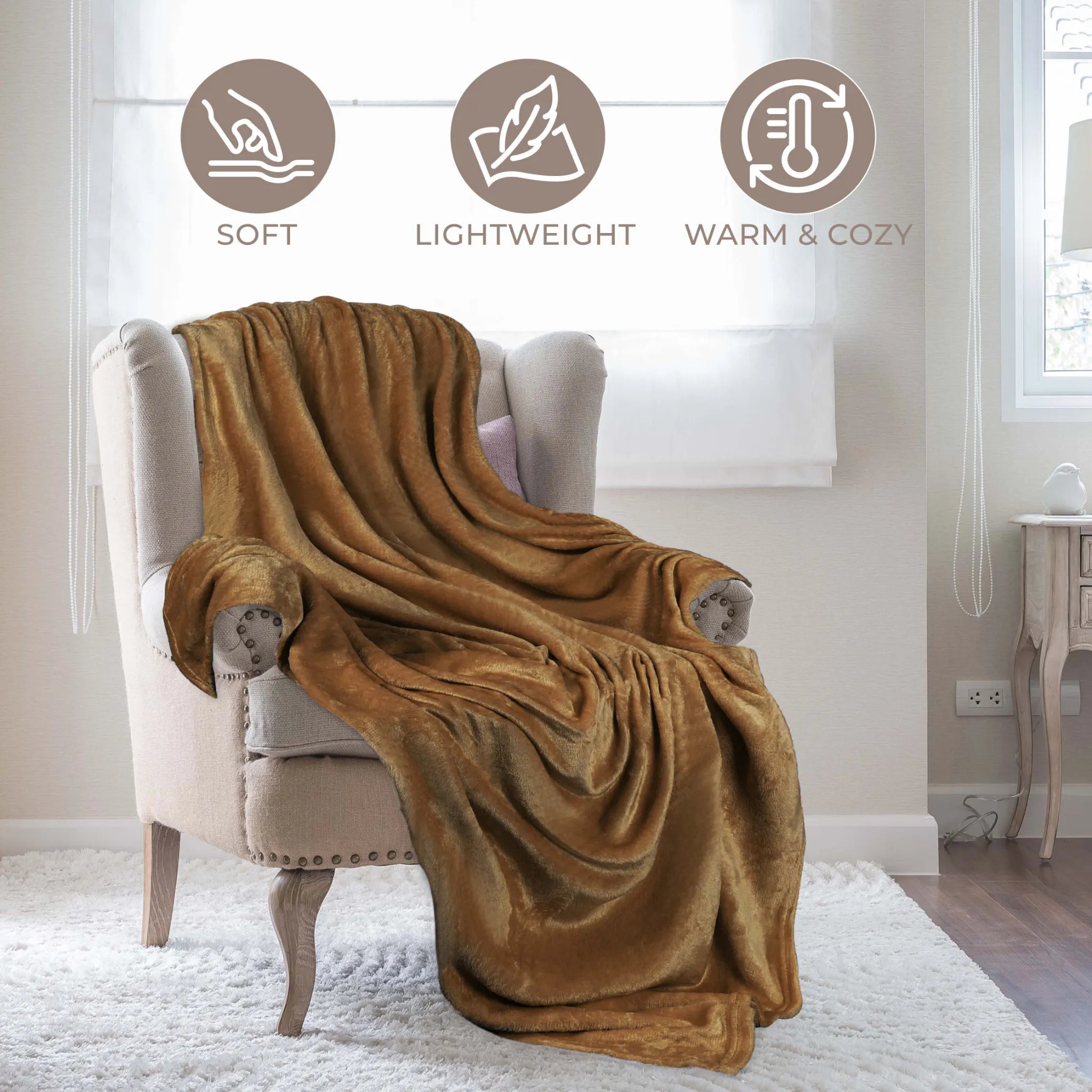 Superior Fleece Plush Medium Weight Fluffy Soft Decorative Throw - Blanket by Superior Brand