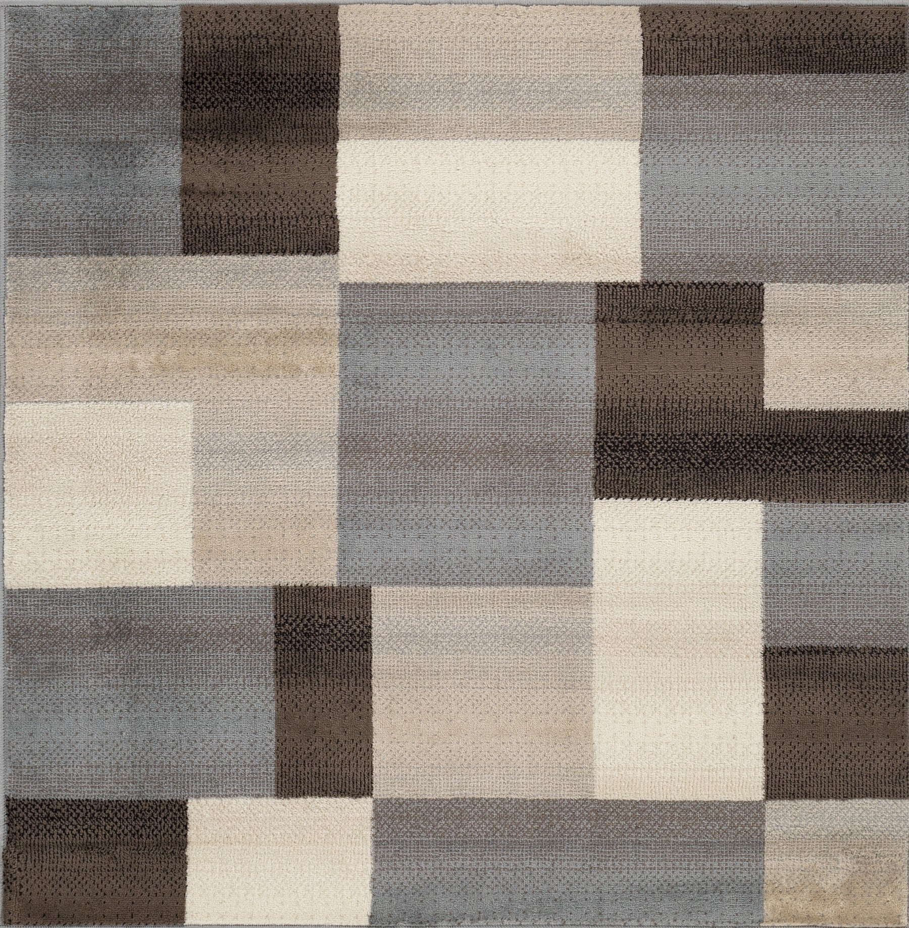 Clifton Geometric Color Block Plush Modern Indoor Area Rug or Runner Rug