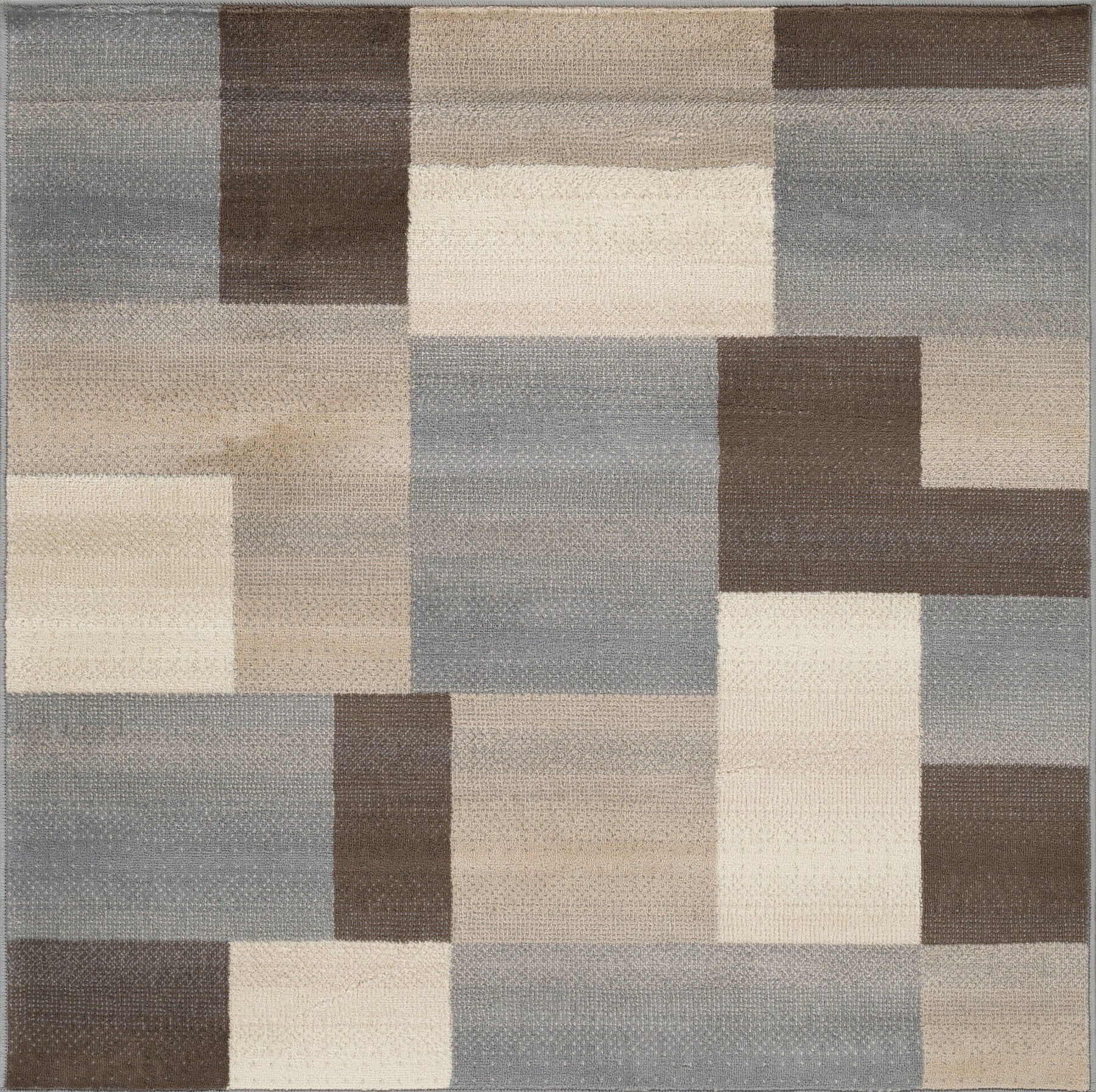 Clifton Geometric Color Block Plush Modern Indoor Area Rug or Runner Rug