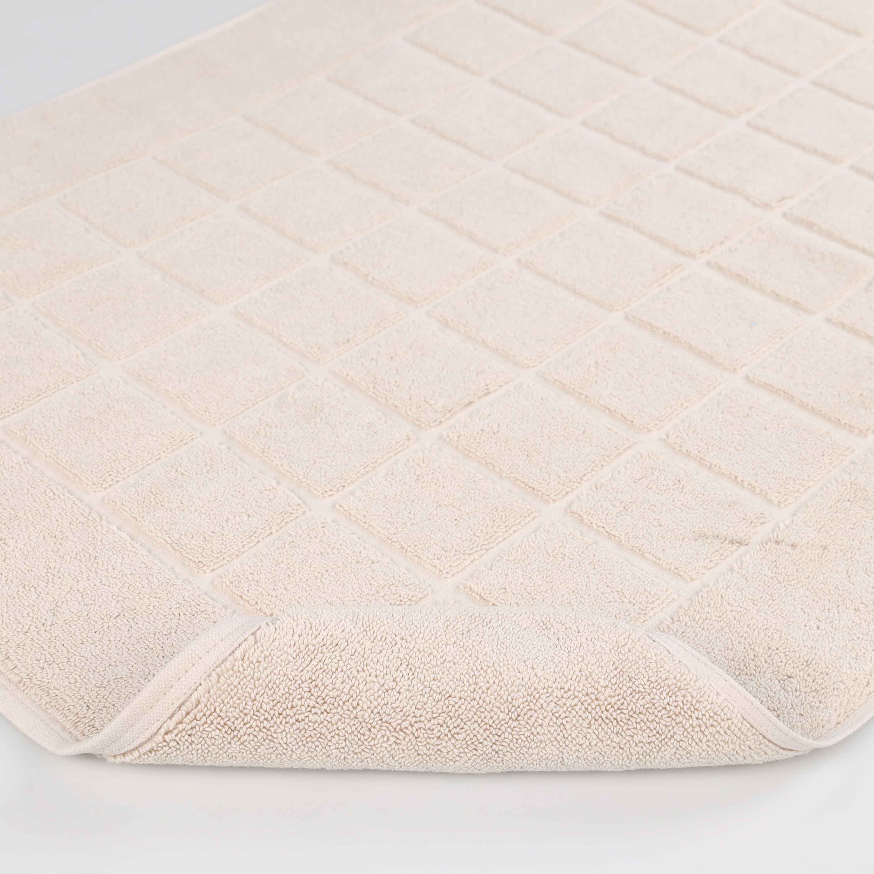 Nora Cotton Solid Absorbent Thick Checkered Washable Bath Mat Set of 2 - Bath Mats by Superior Brand