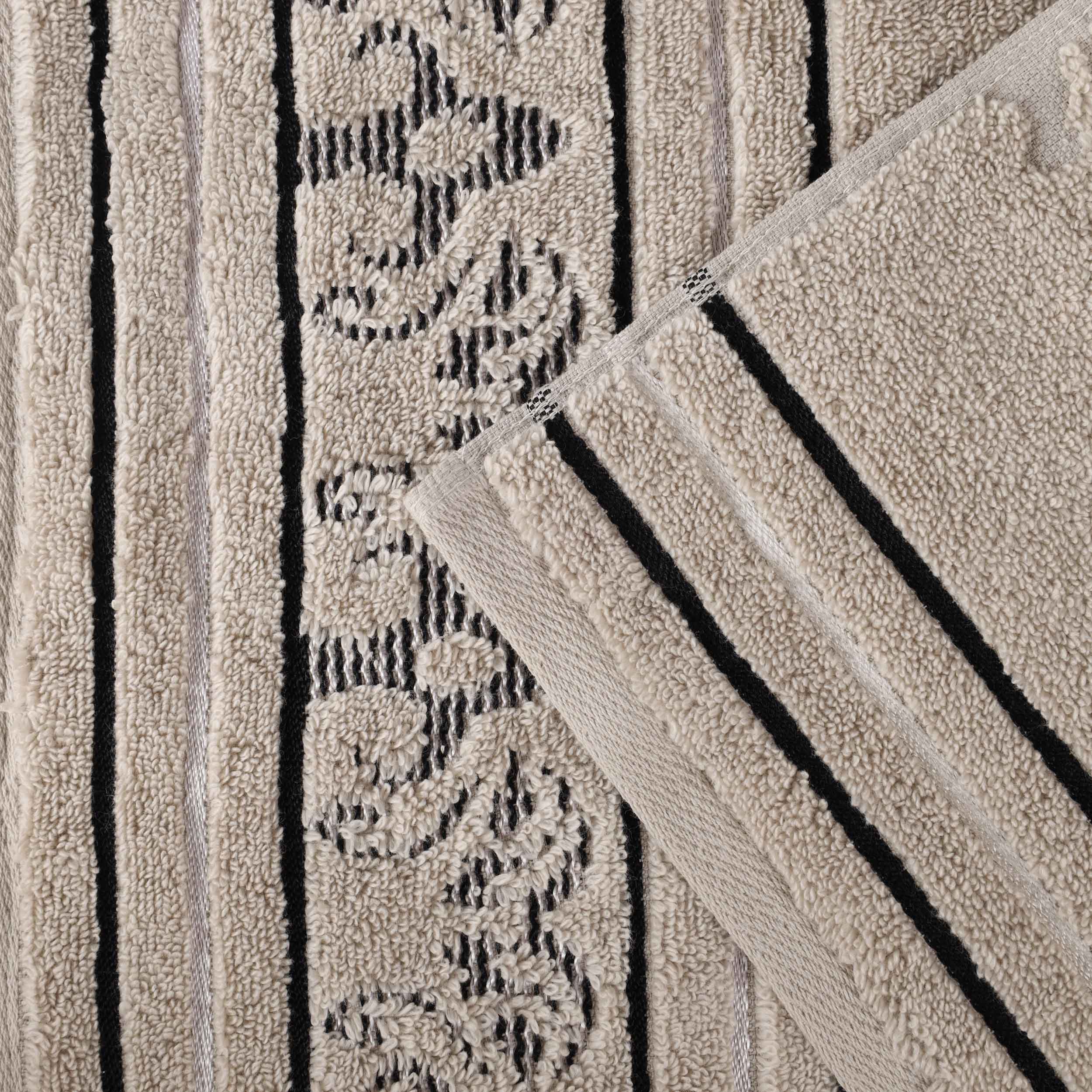 Sadie Zero Twist Cotton Solid and Jacquard Floral 6 Piece Towel Set - Towel Set by Superior Brand