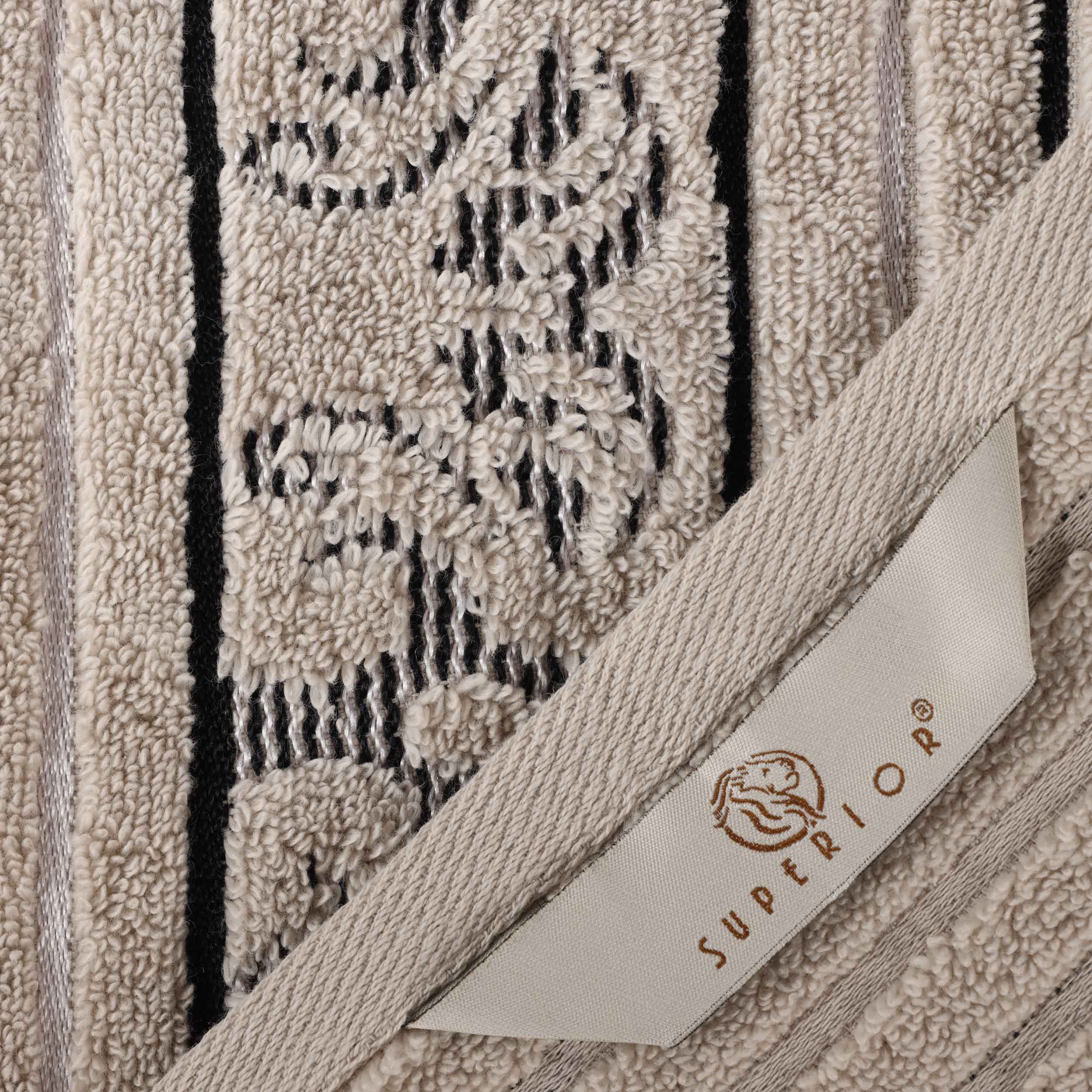 Sadie Zero Twist Cotton Solid and Jacquard Floral 6 Piece Towel Set - Towel Set by Superior Brand