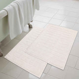 Nora Cotton Solid Absorbent Thick Checkered Washable Bath Mat Set of 2 - Bath Mats by Superior Brand