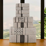 Sadie Zero Twist Cotton Solid and Jacquard Floral 8 Piece Towel Set - Towel Set by Superior Brand